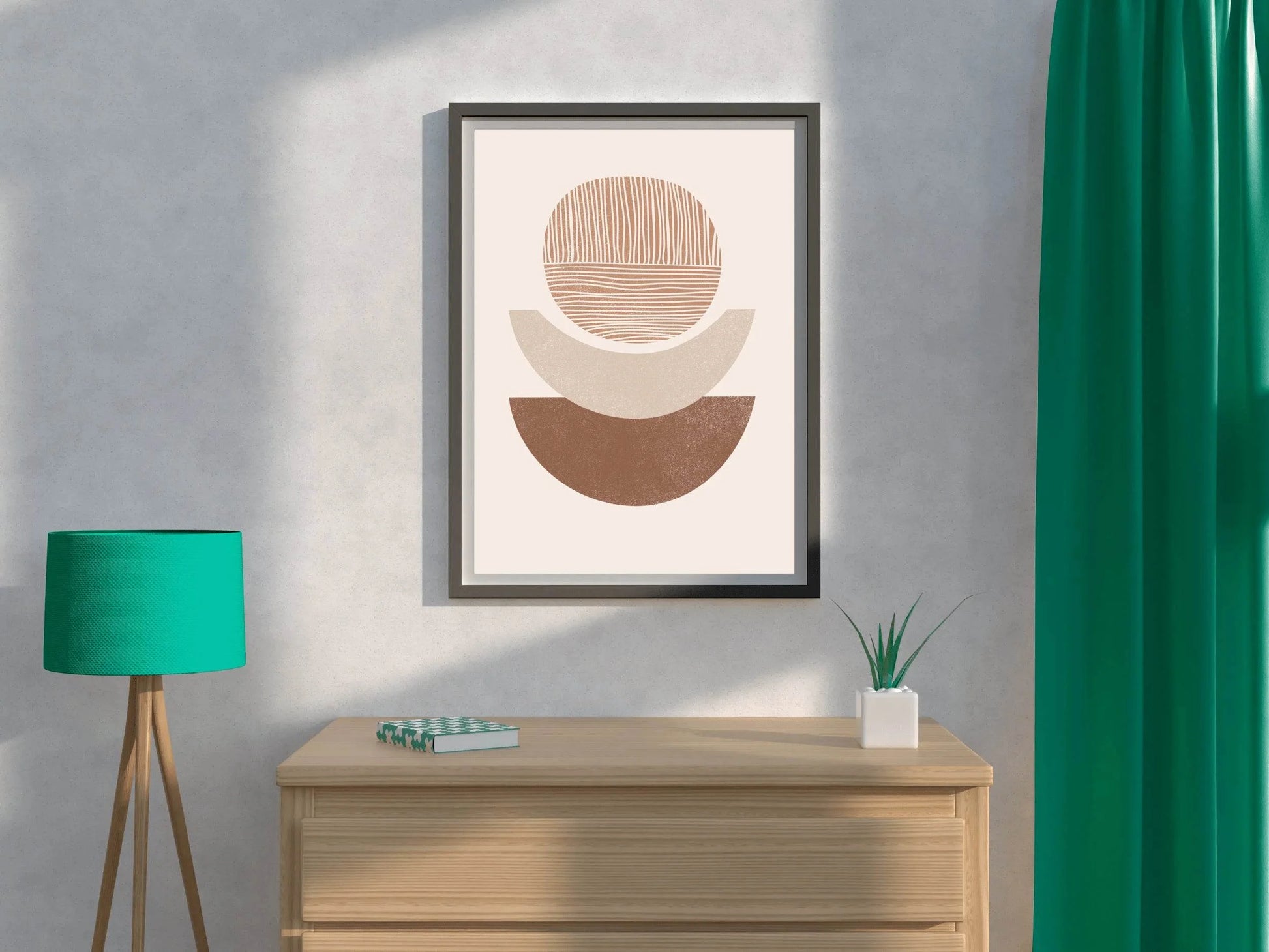 Abstract with Geometric Shapes and Warm Colors ArtWork - beink online art store