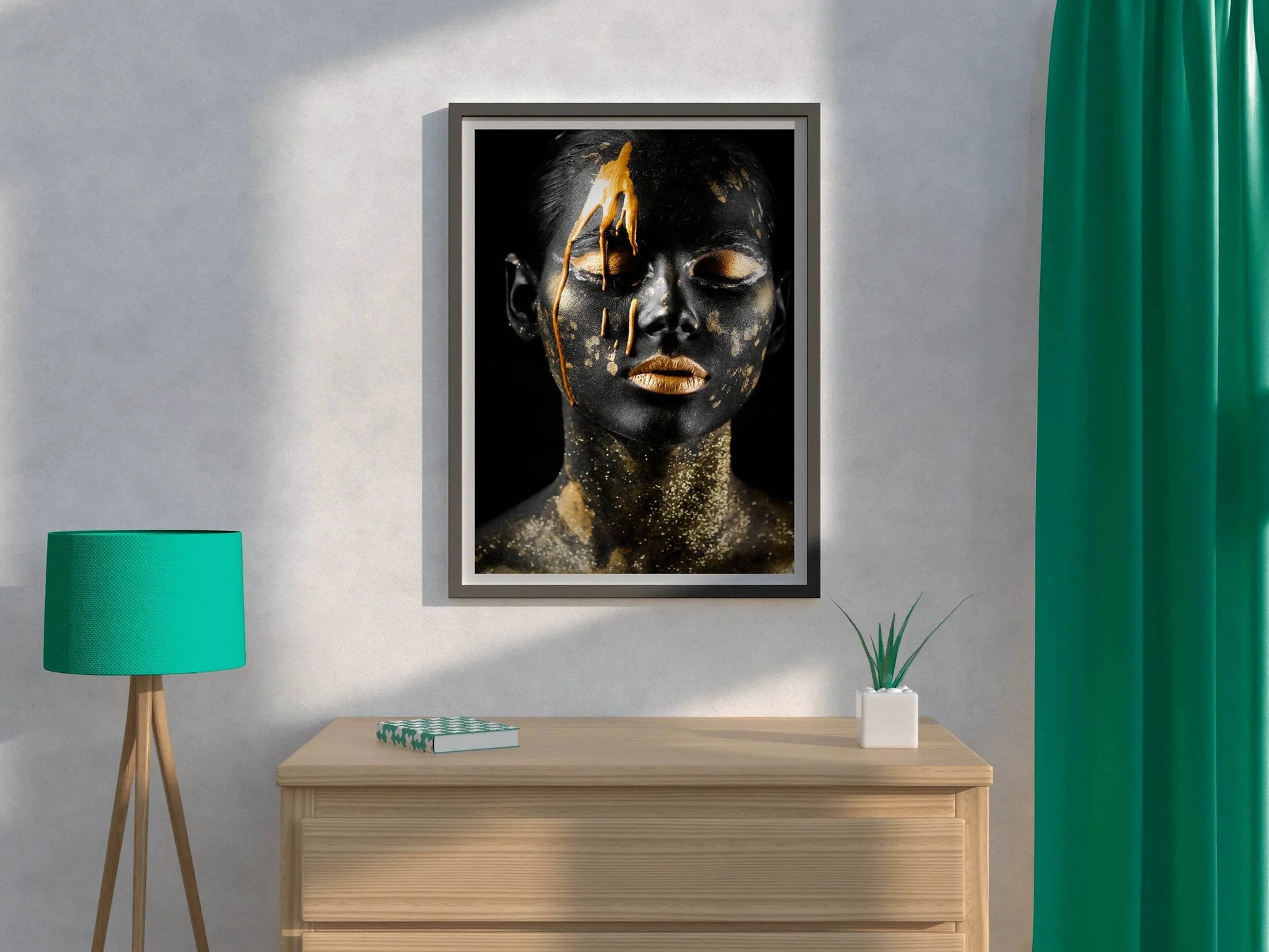 Black Woman Adorned in Gold Wall Art - beink online art store
