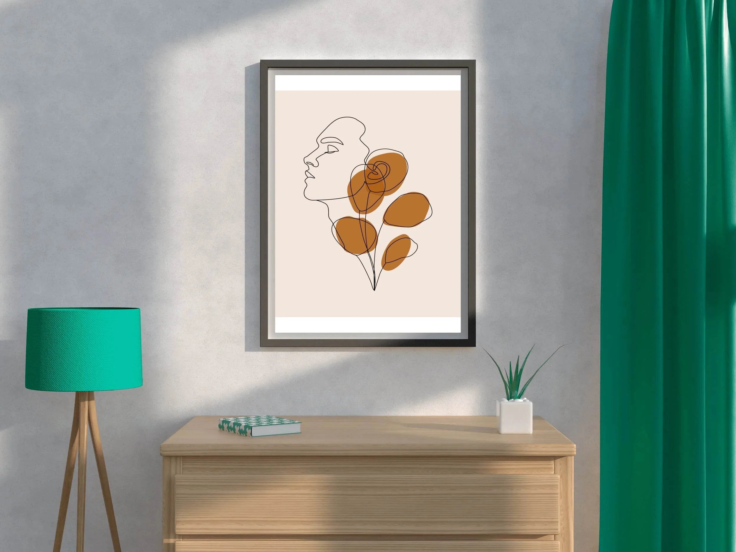 Minimal Design of Sleeping Face Wall Art - beink online art store