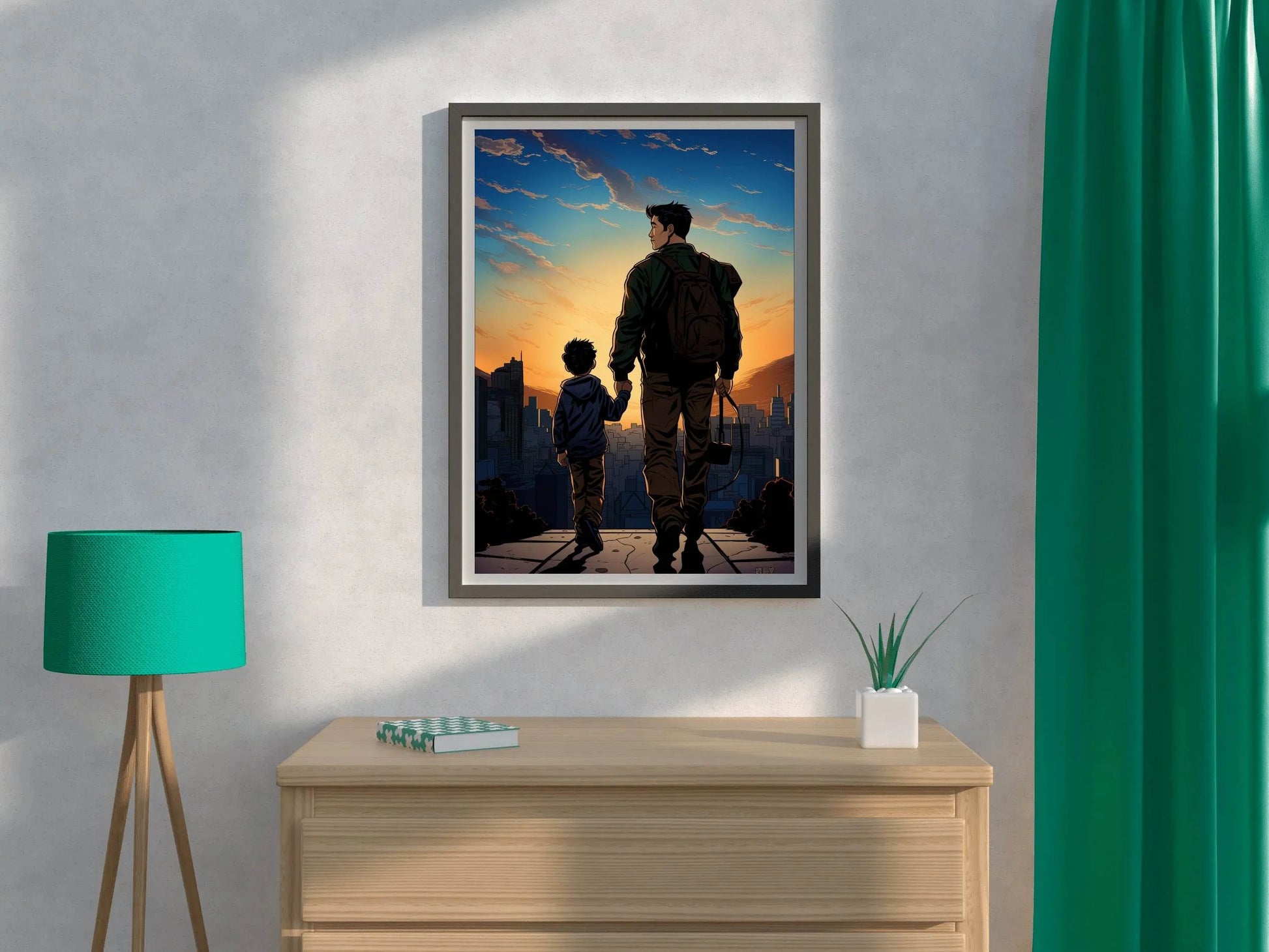 Parent with kid Anime Wall Art - beink online art store
