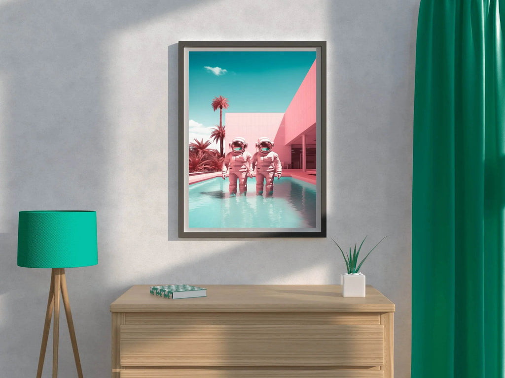 Astronaut diving in swimming pool Wall Art - beink online art store