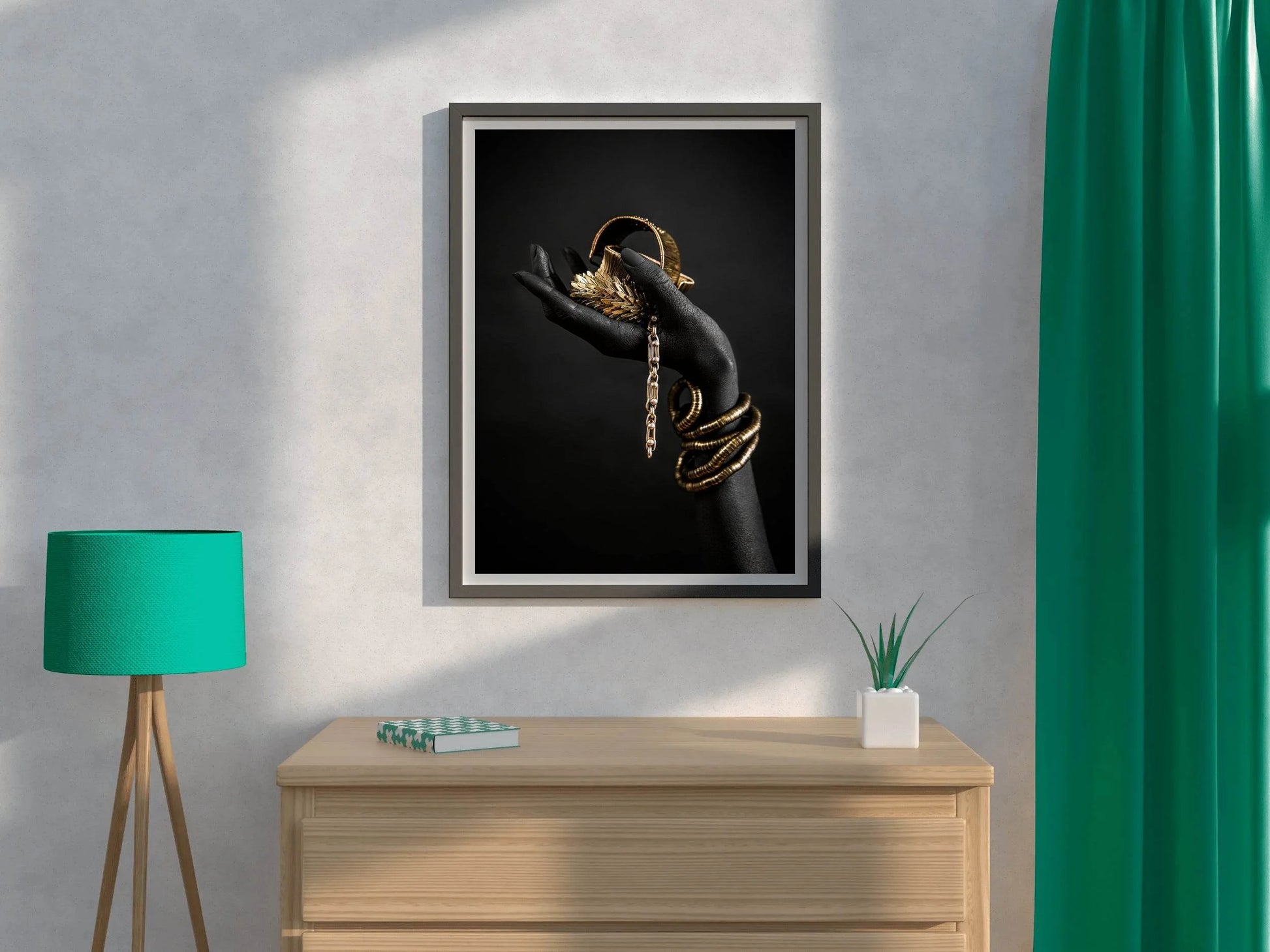 Ancient Jewelry in The Hands of A Black Woman - beink online art store