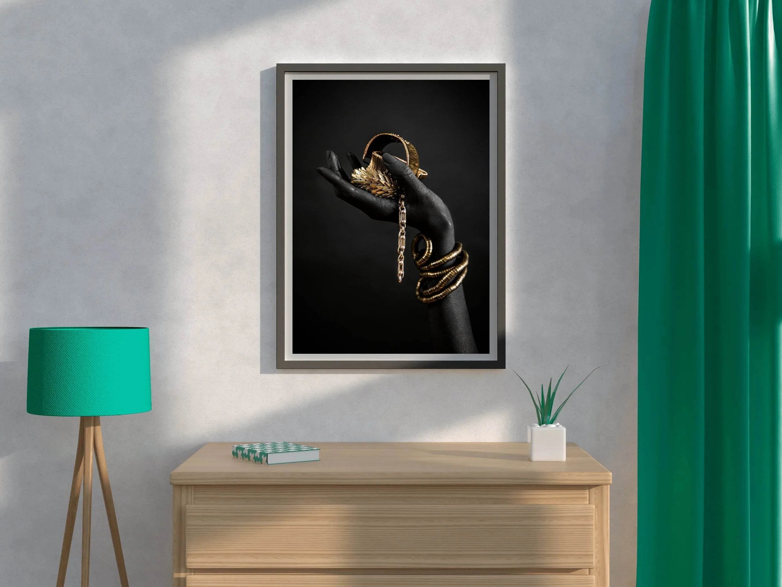 Ancient Jewelry in The Hands of A Black Woman - beink online art store