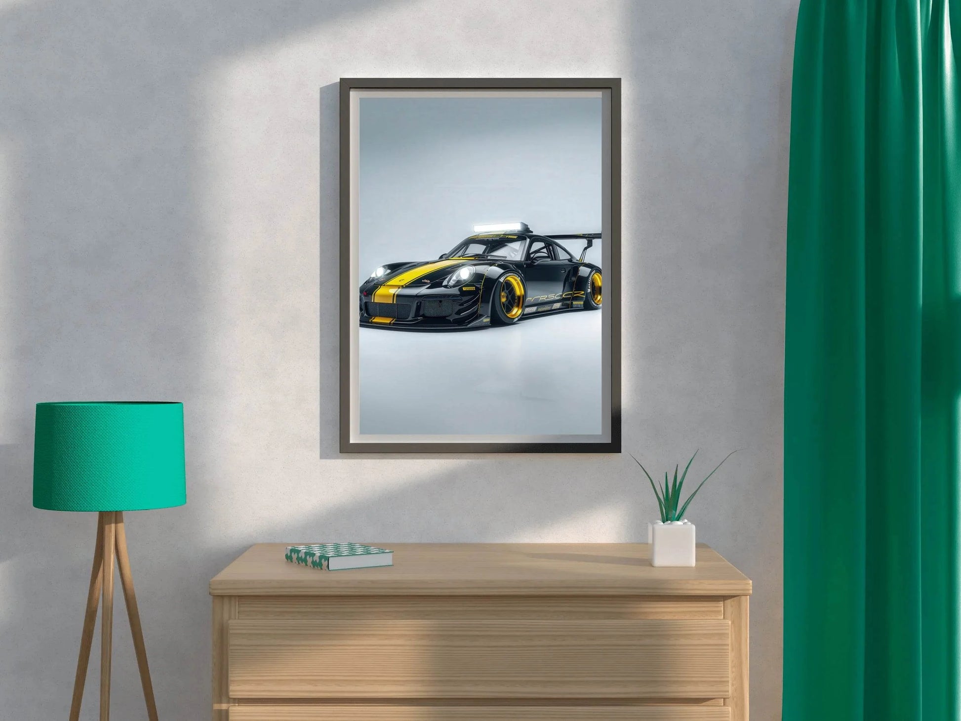 Porsche 911 Gt3 Rs Black Wall Art - beink online art store