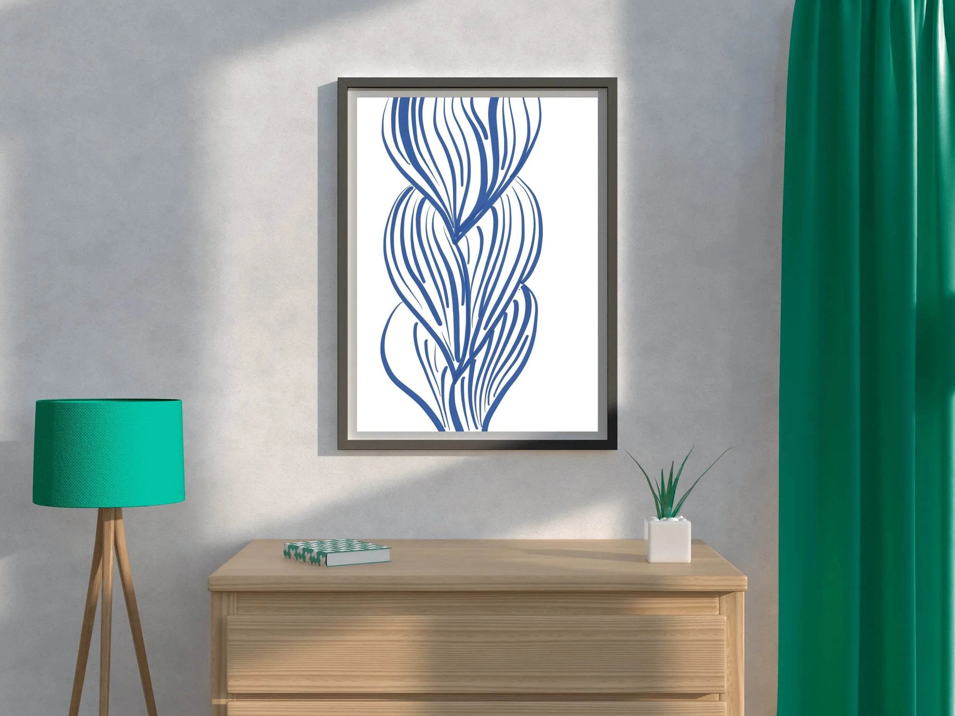 Blue Lines of Women's Hairstyles Wall Art - beink online art store