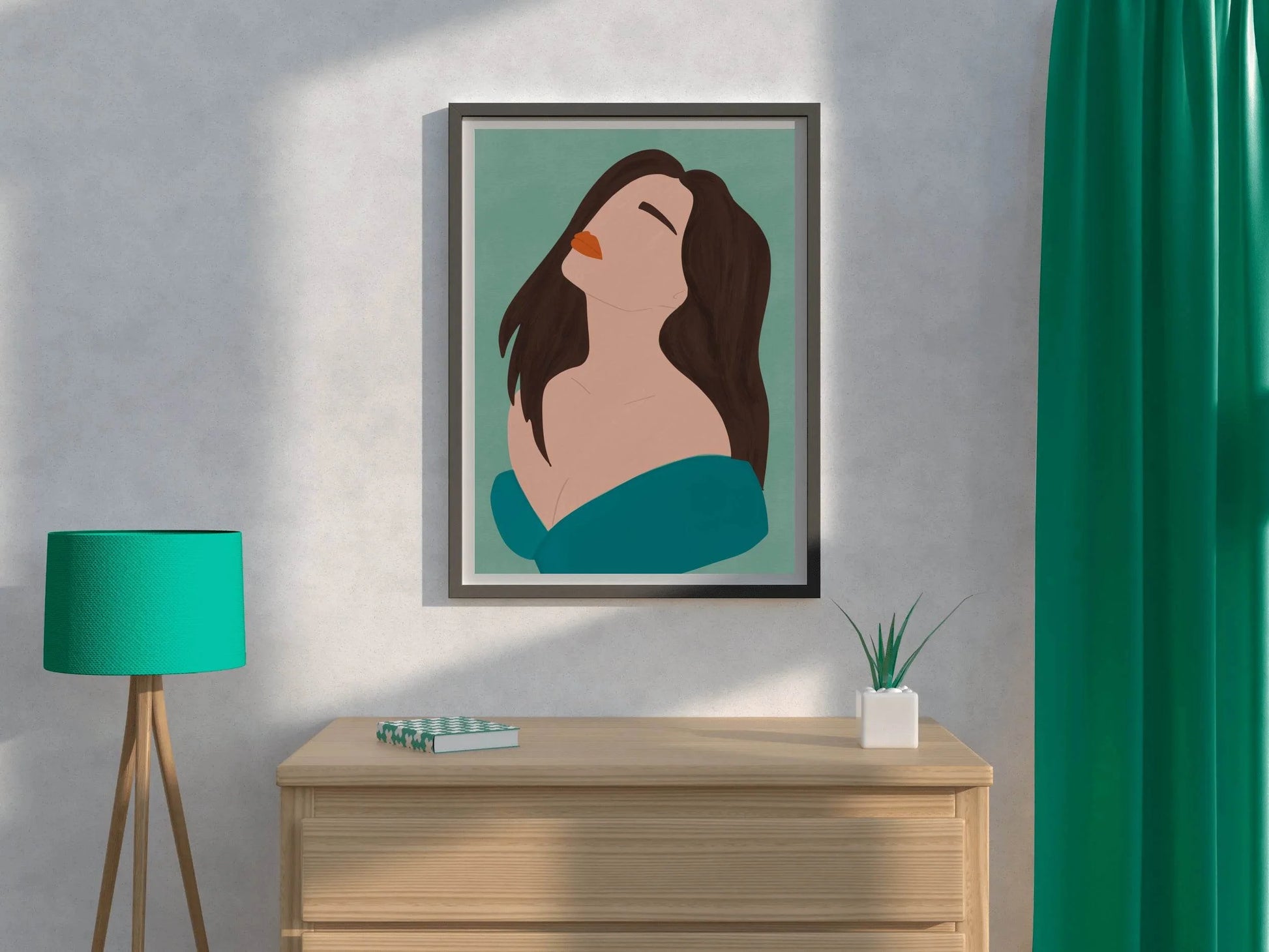 Sad Woman Face Wall Art - beink online art store