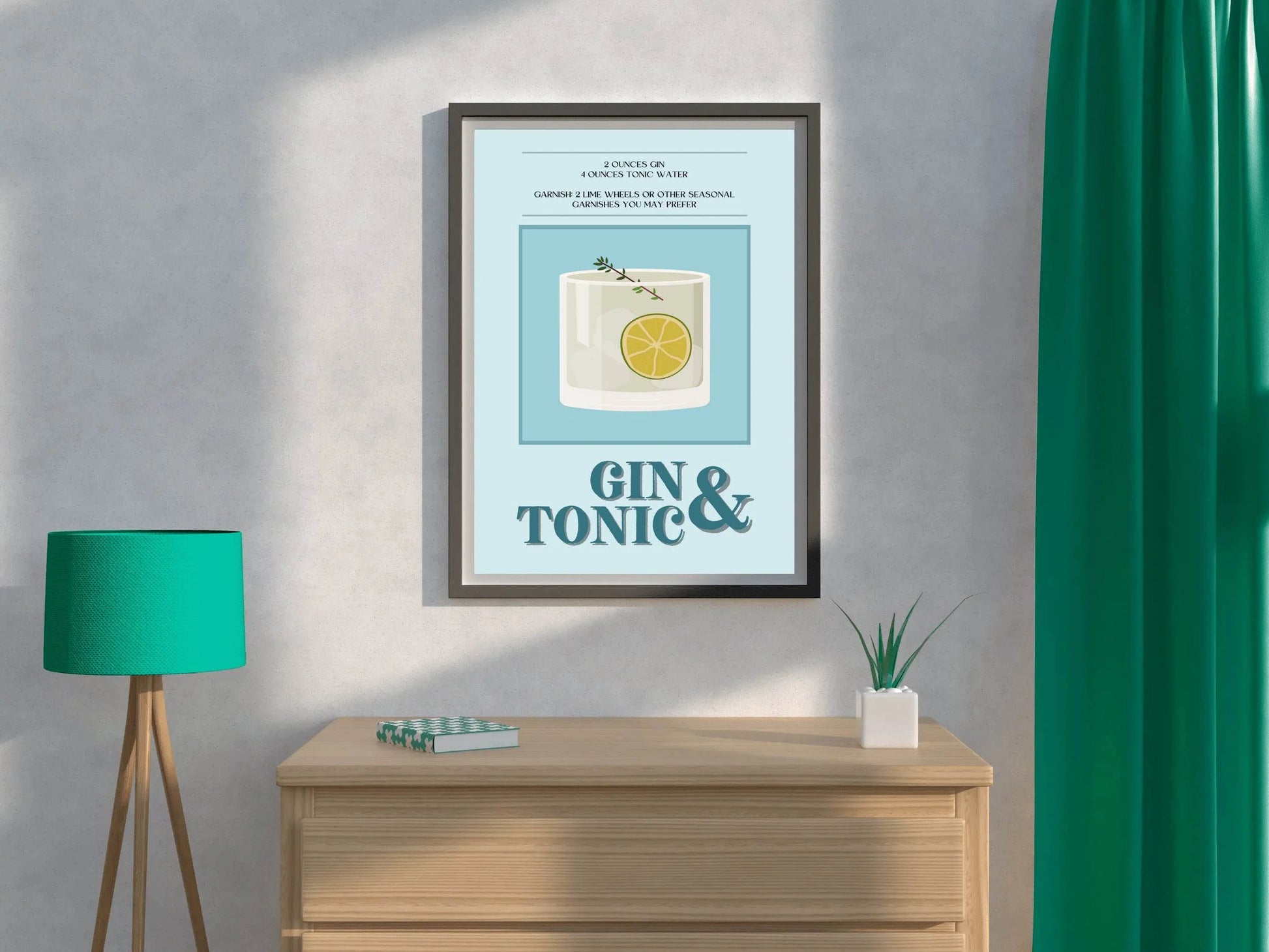 Lemon Gin And Tonic Cocktail Wall Art - beink online art store