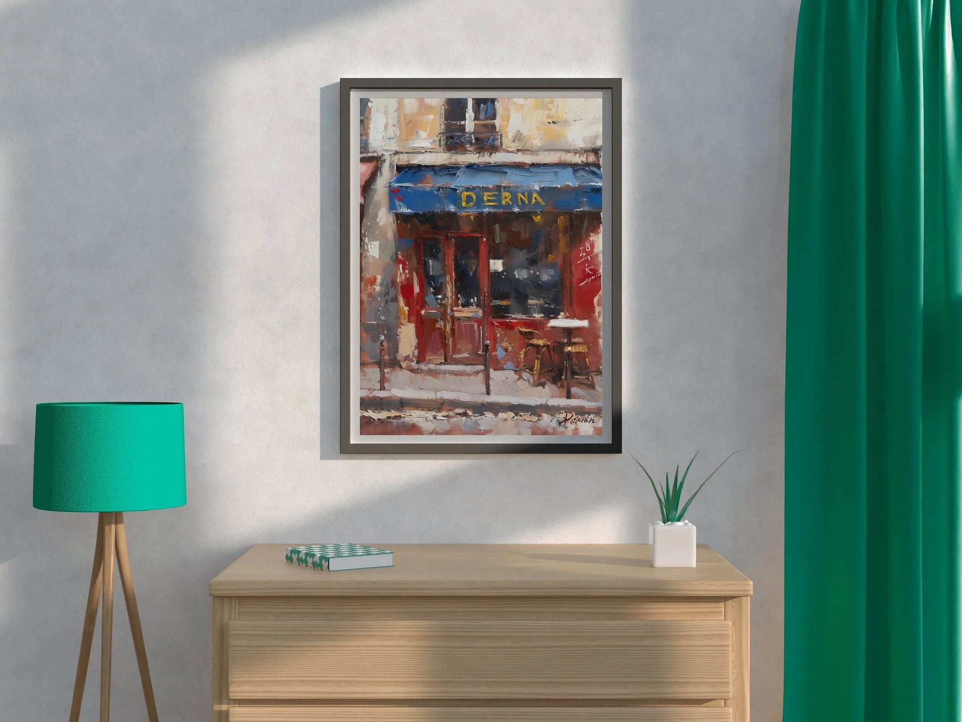 Oil Painting Of A Cafe Wall Art - beink online art store