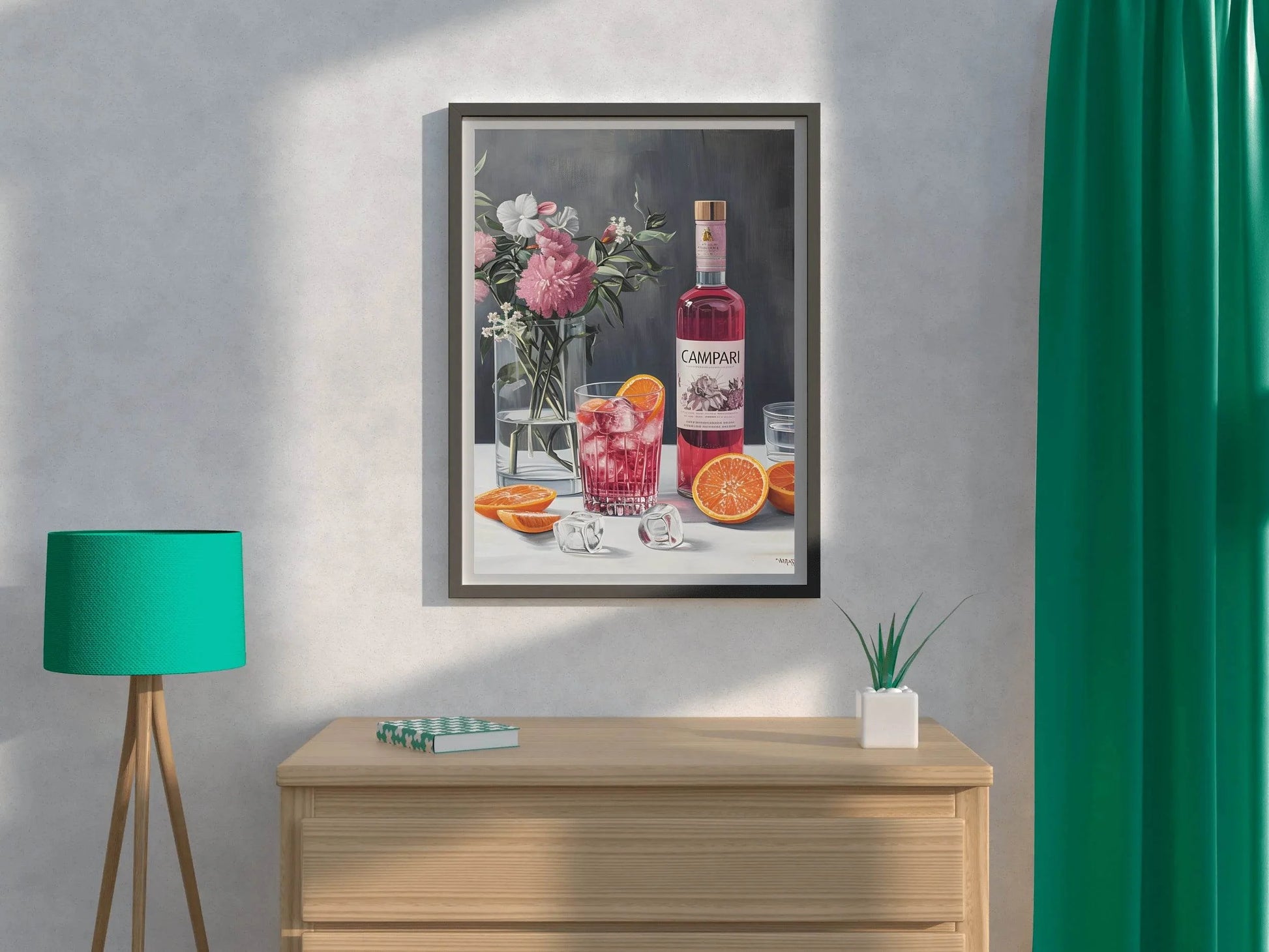 Red Campari Cocktail Wall Art - beink online art store