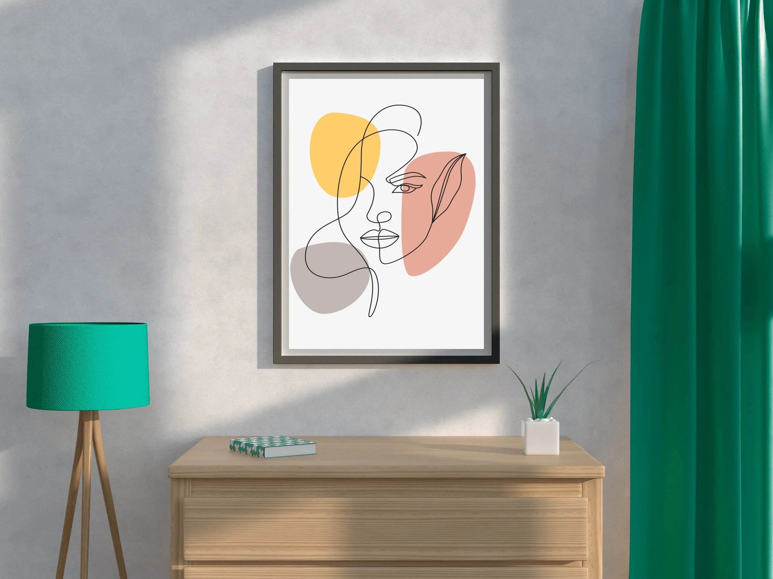 Beautiful Minimal Female Face Wall Art - beink online art store