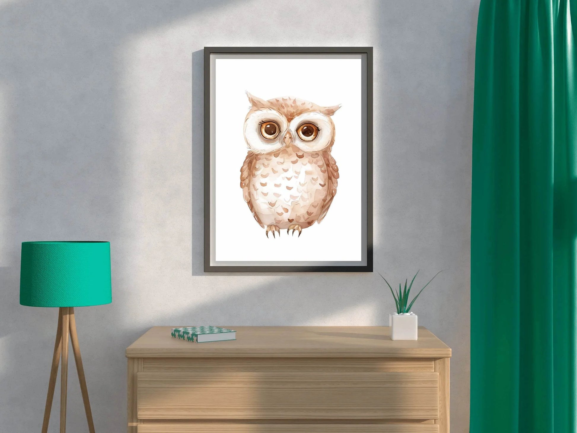 Drawing of Cute Little Owl Wall Art - beink online art store