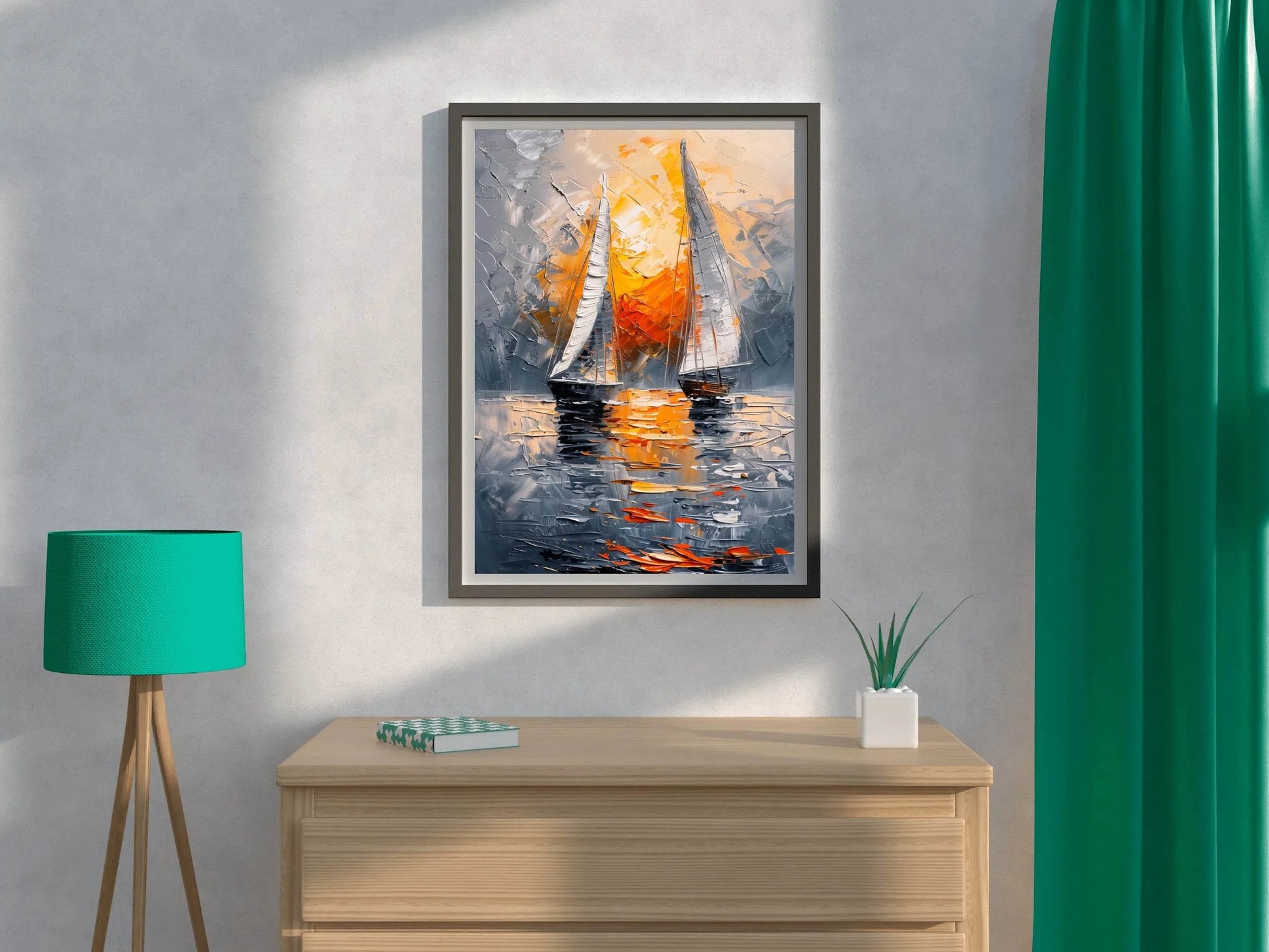 Oil Painting of Yacht Wall Art - beink online art store