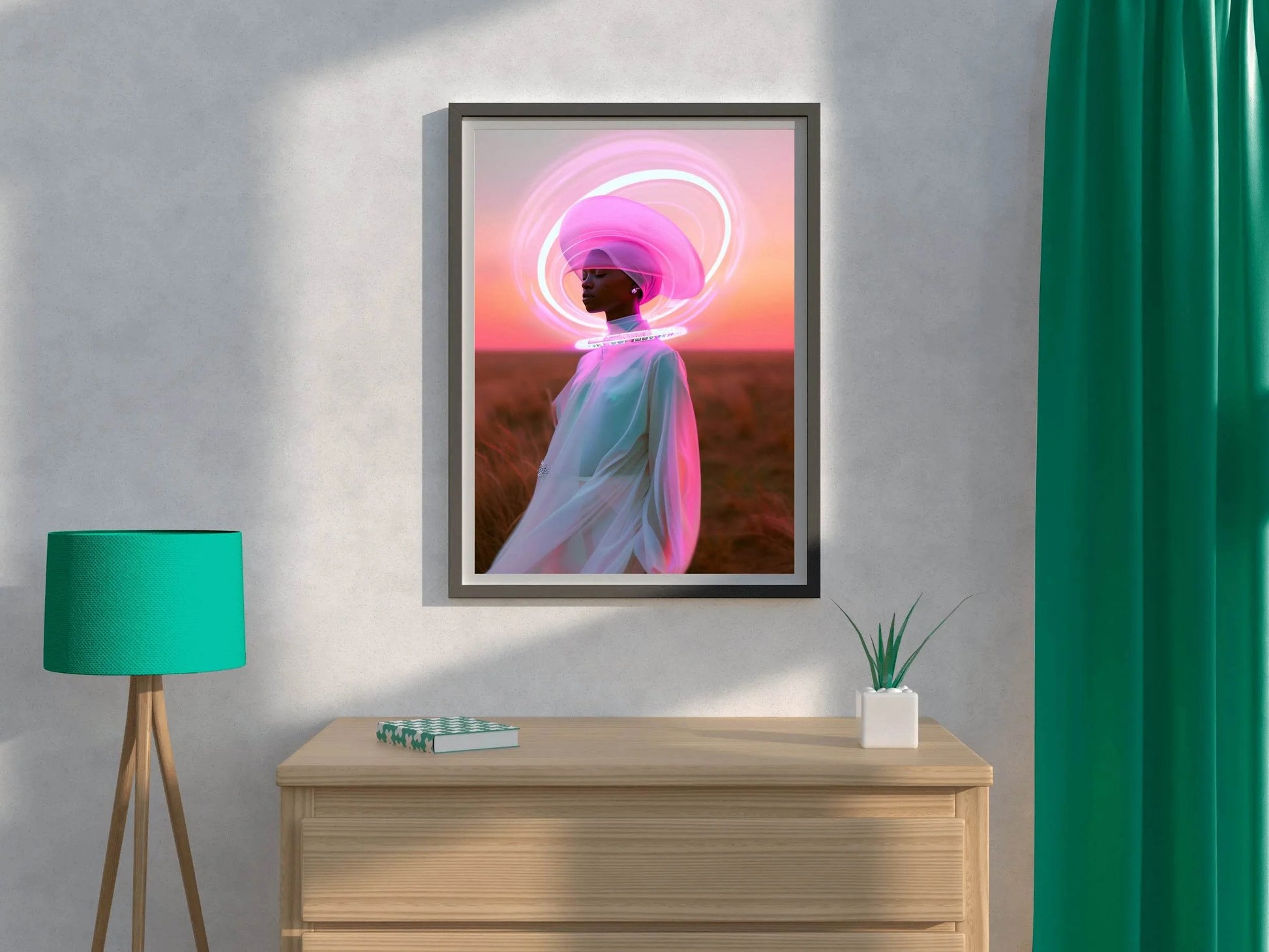 Painting of a Woman in a Flowing White Dress - beink online art store