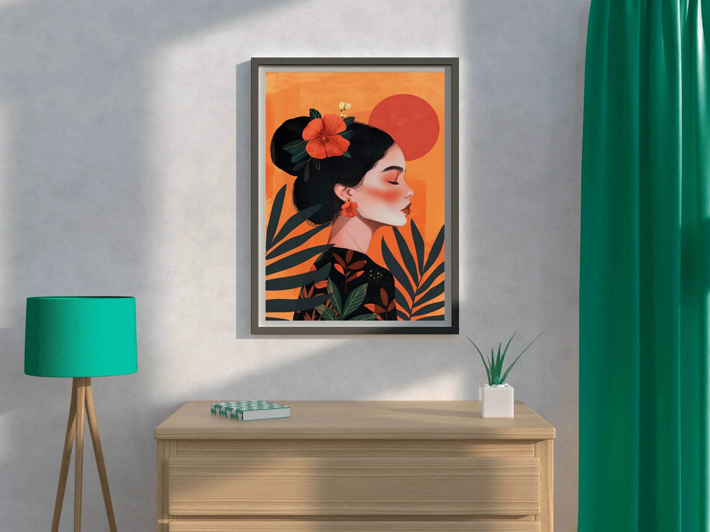 Anime Woman in The Sunset Wall Art - beink online art store