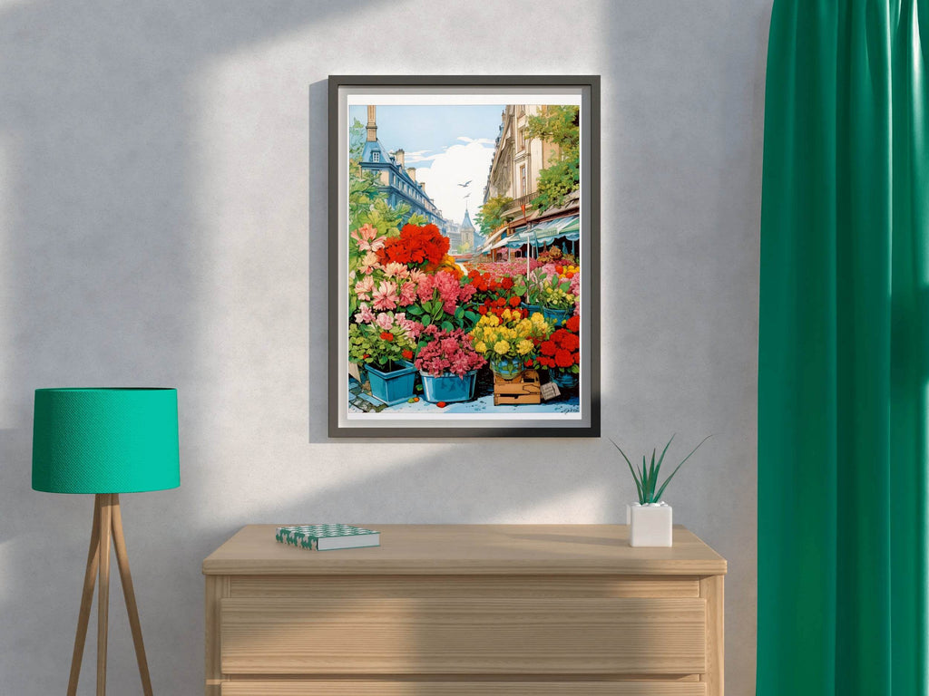 Colorful Flower Market in Paris Wall Art - beink online art store