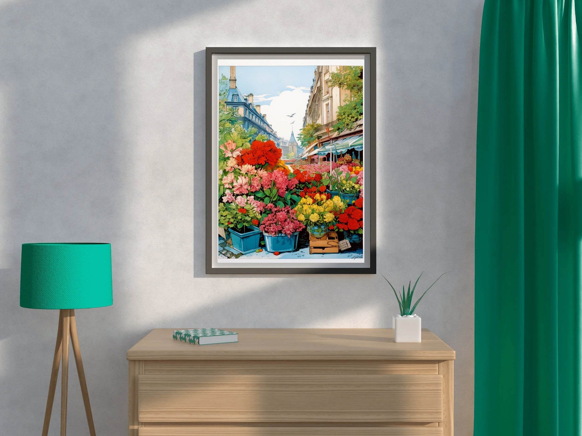 Colorful Flower Market in Paris Wall Art - beink online art store