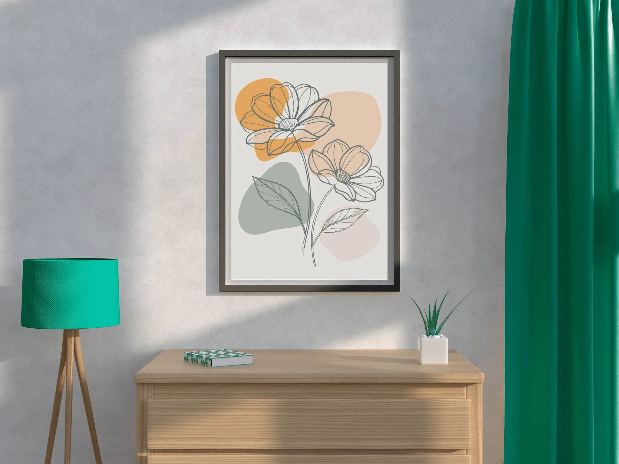 Minimal Spring Flower Wall Art - beink online art store