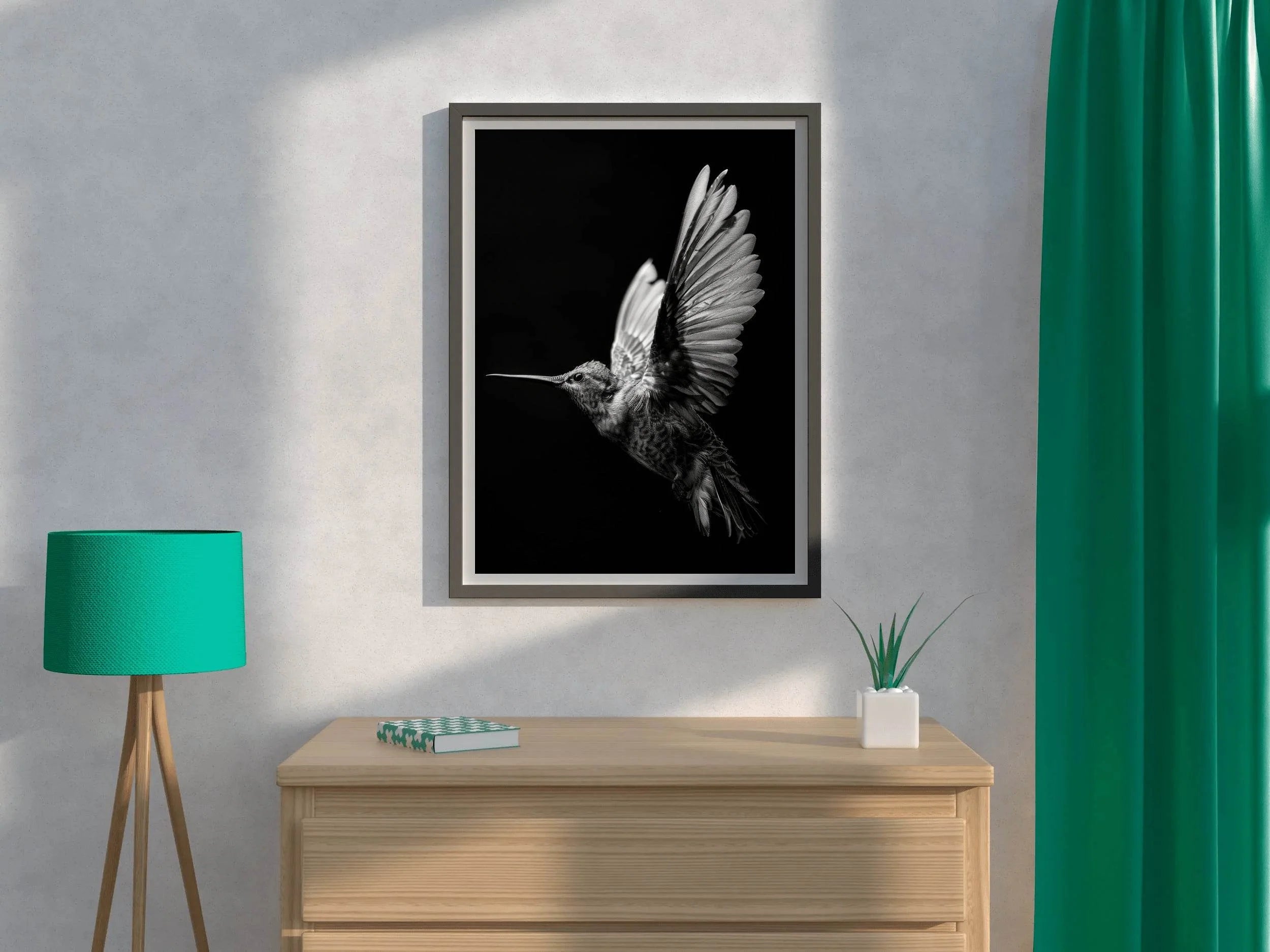 Hummingbird Black & White Wall Art - beink online art store