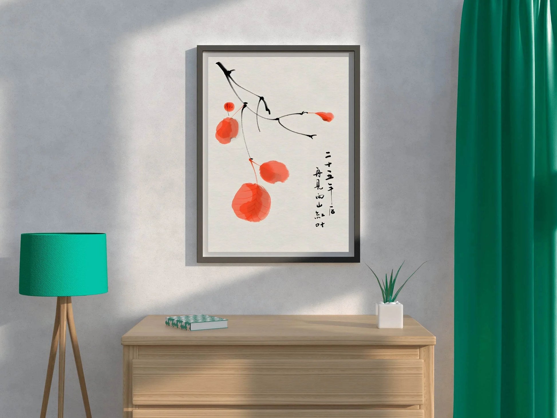 Watercolor Orange Leaves Modern Wall Art - beink online art store