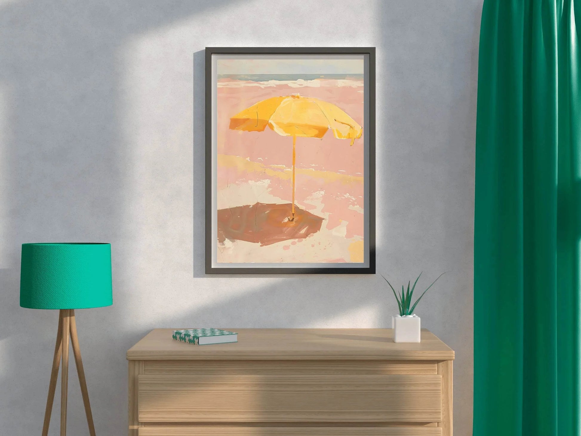 Umbrella Painting On The Beach - beink online art store
