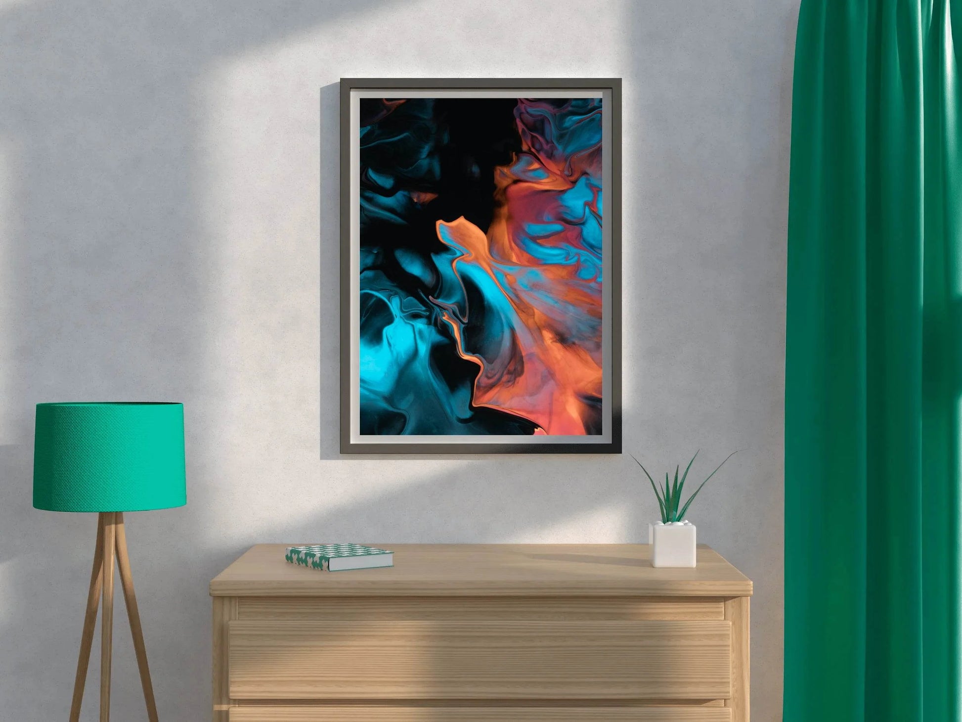 Dark Multicolor Oil Paint Abstract Wall Art - beink online art store