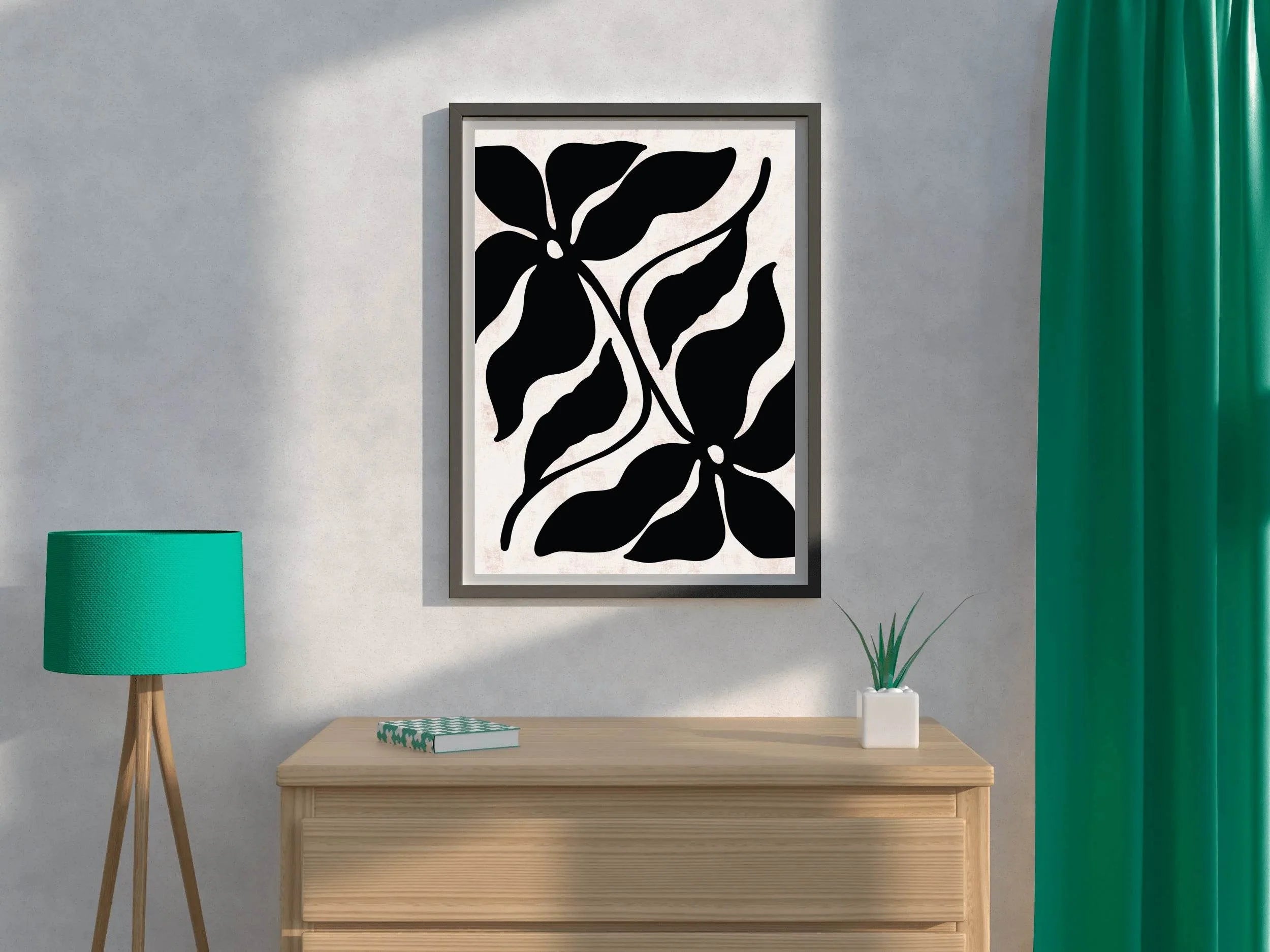 Black and White Floral Pattern ArtWork - beink online art store