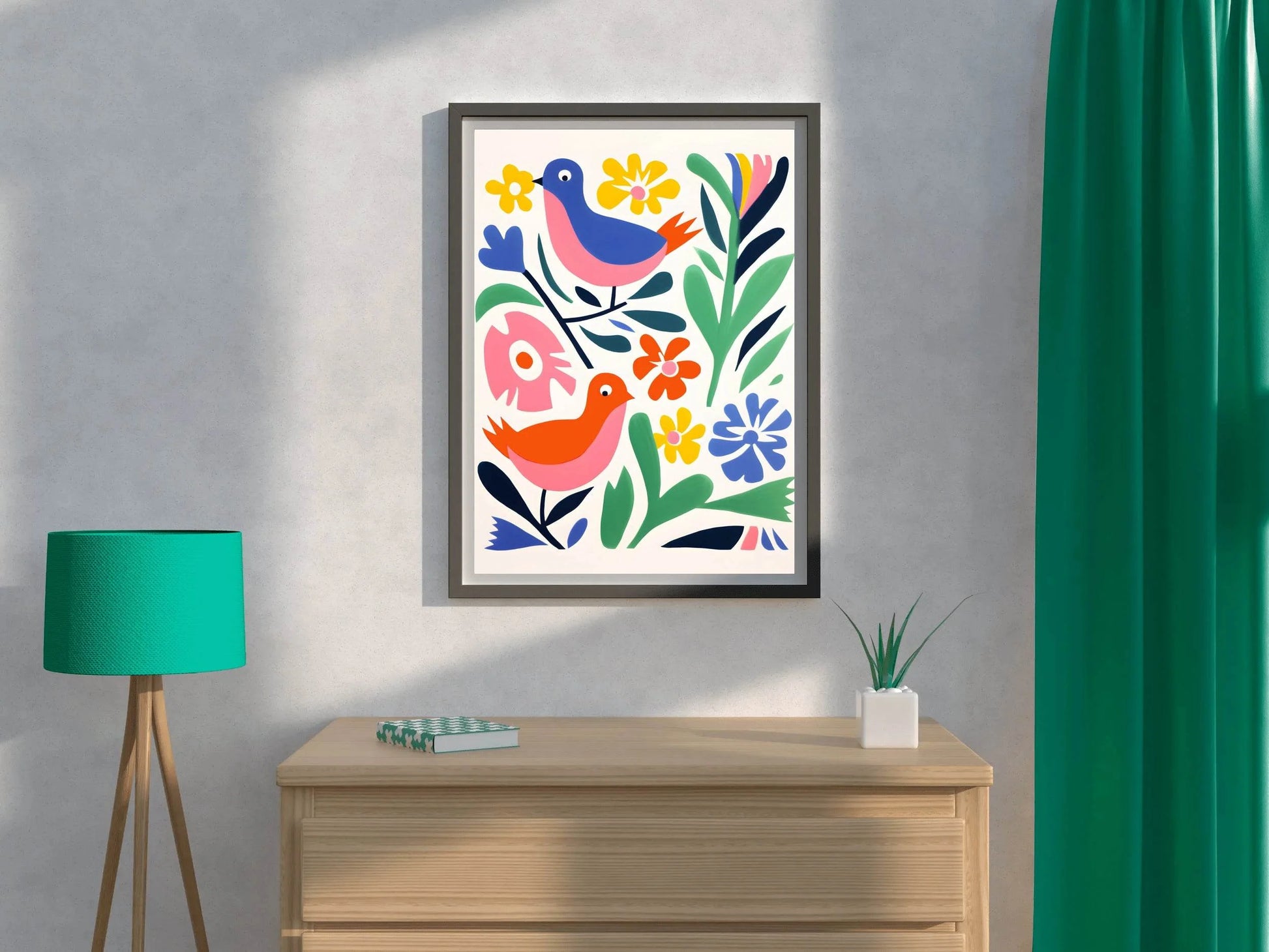 Painting Birds Among Flowers - beink online art store