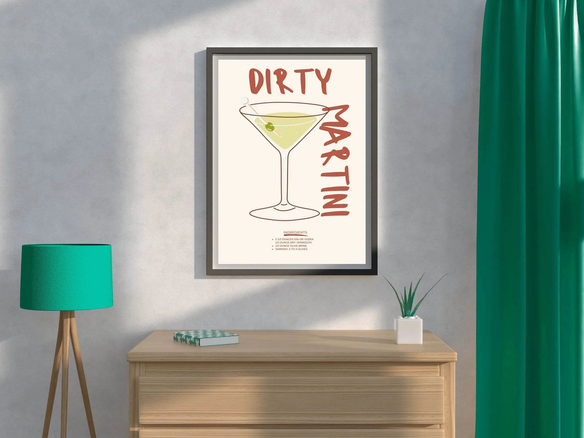 Dirty Martini Cocktail Wall Art - beink online art store