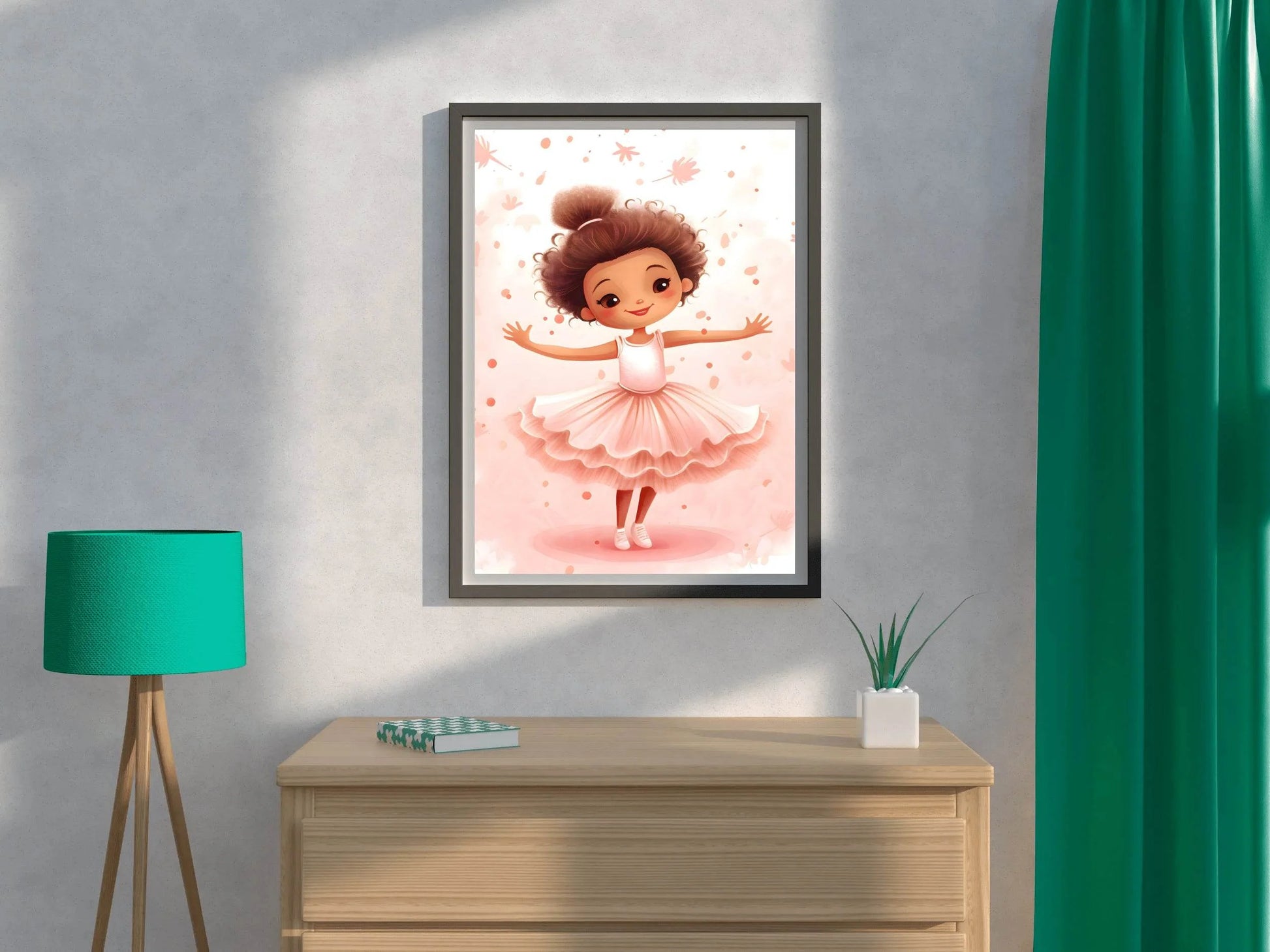 Drawing of Cute Little Girl Dancing - beink online art store