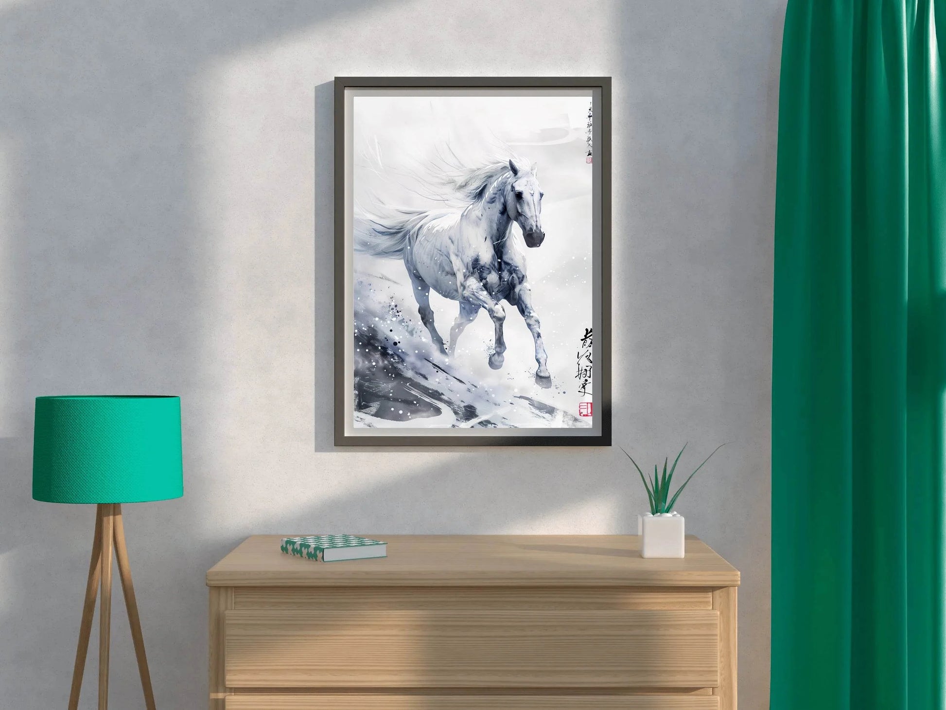 White Horse Runs Wall Art - beink online art store