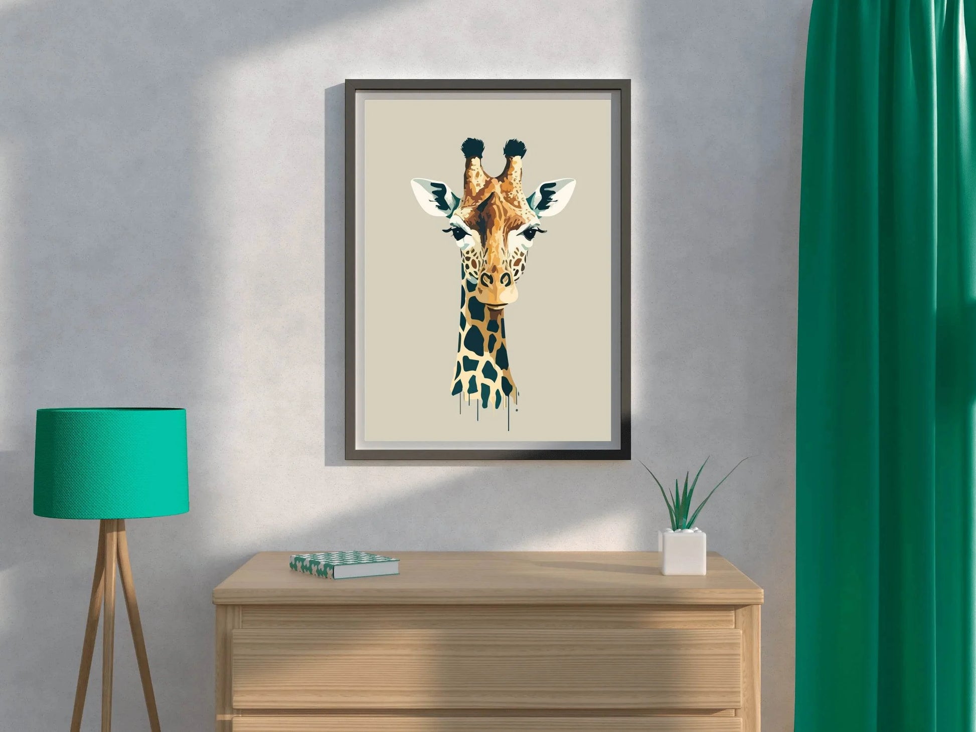 Painting of Giraffe Face Wall Art - beink online art store