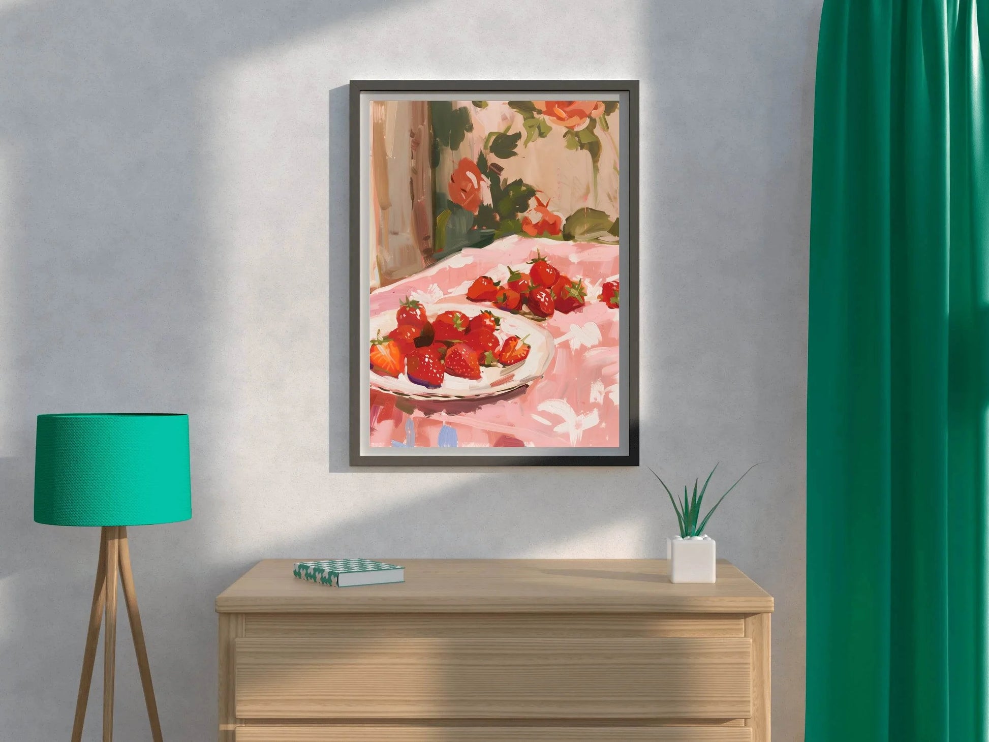 Bowl Freshly Picked Strawberries Wall Art - beink online art store