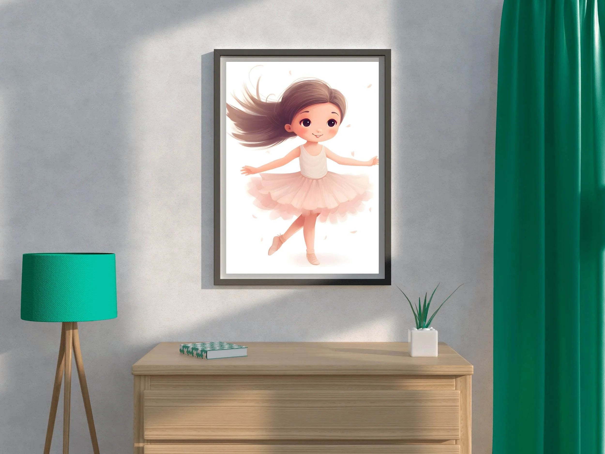 Cute Little Cartoon Girl Bellet Dancing - beink online art store