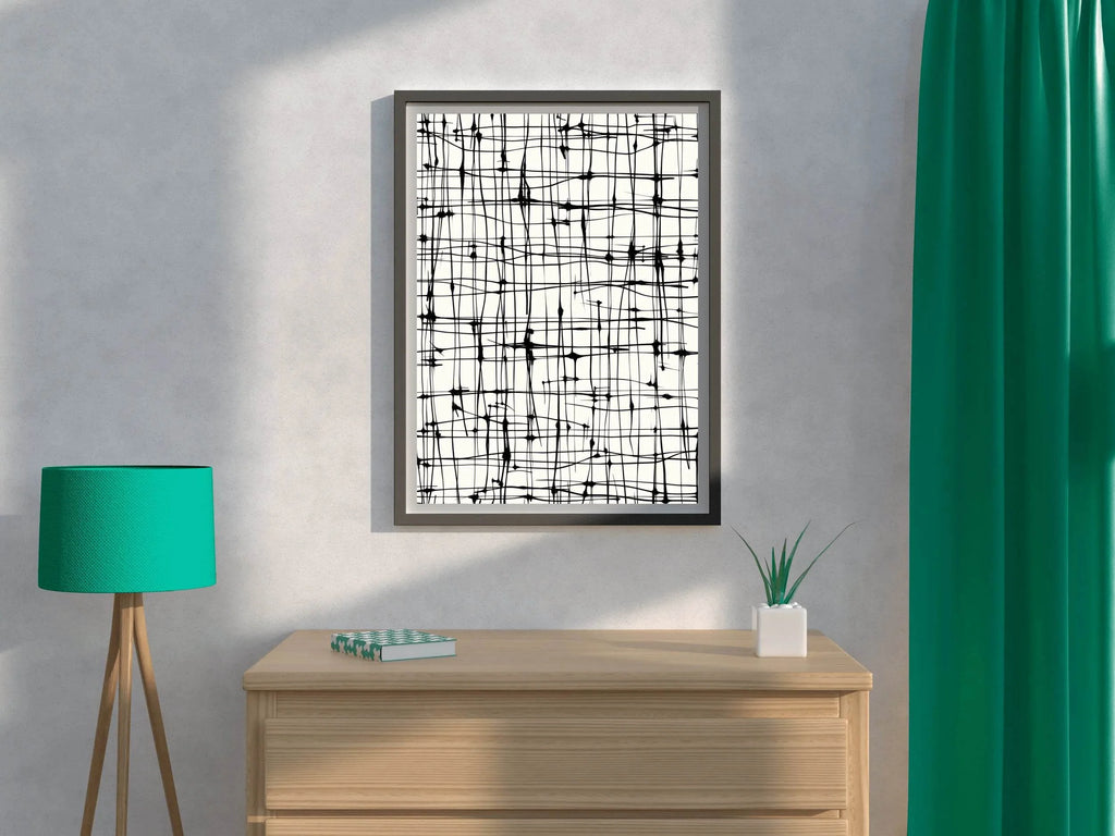 Patterned Chaos-Repetitive Black Vector Moder Wall Art - beink online art store