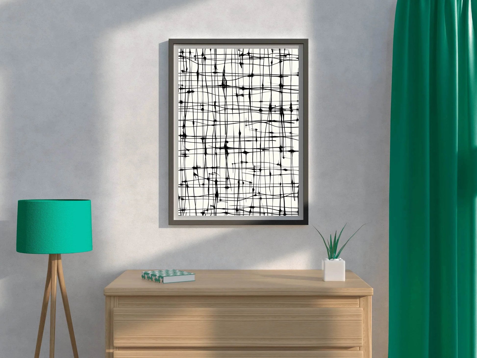 Patterned Chaos-Repetitive Black Vector Moder Wall Art - beink online art store