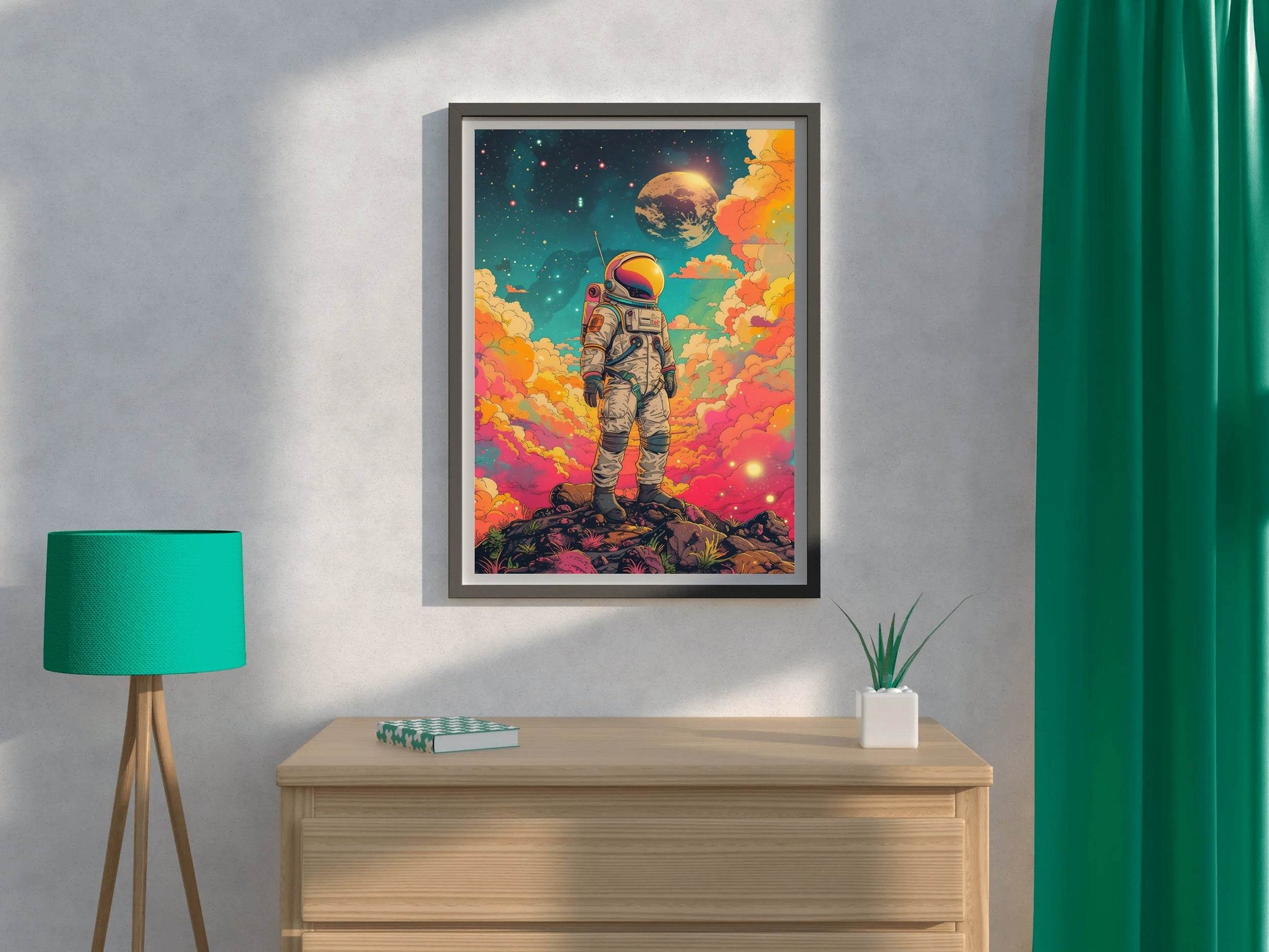 Astronaut In Space colorful artwork - beink online art store