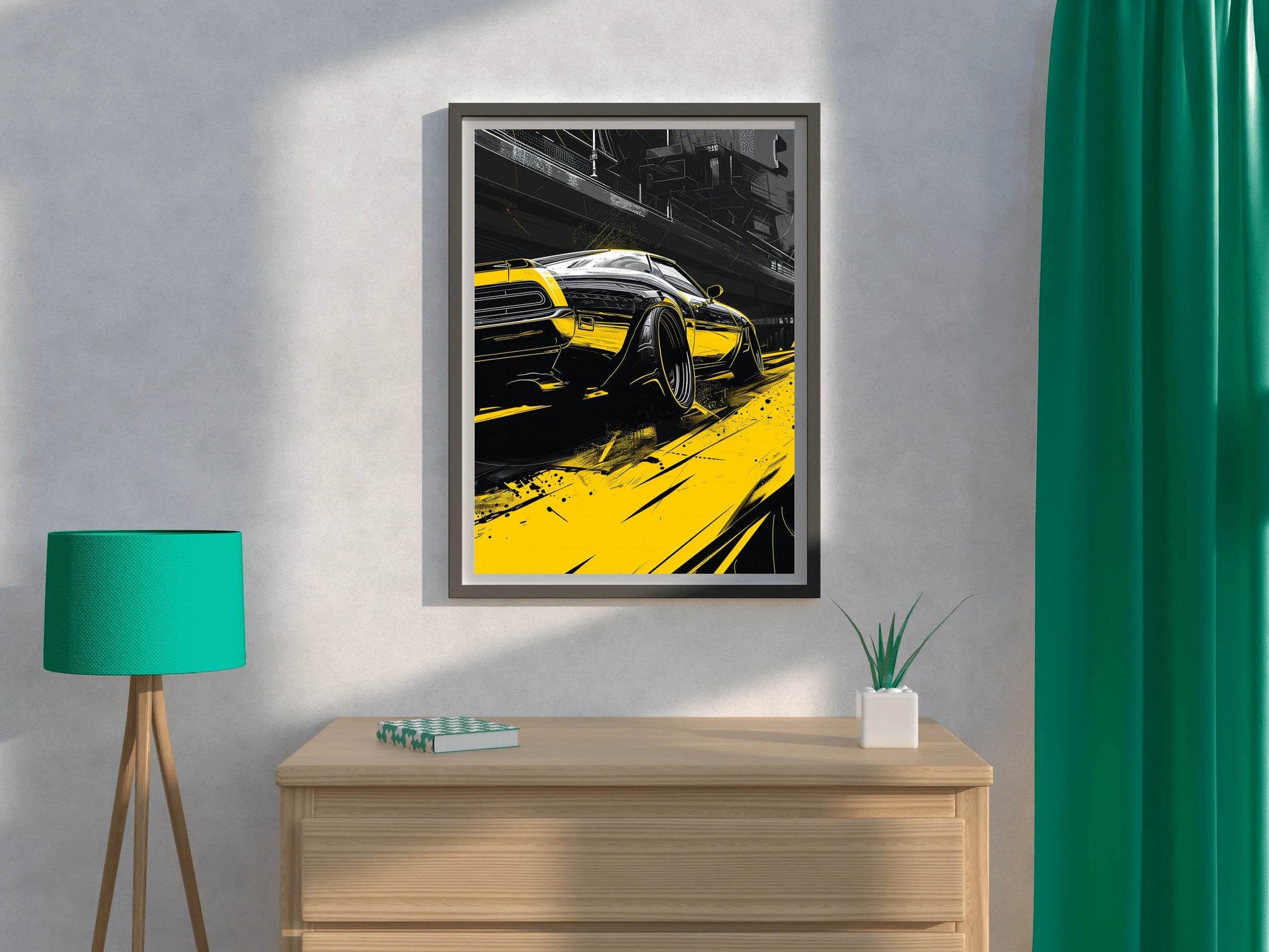 Mustang Yellow Wall Art - beink online art store