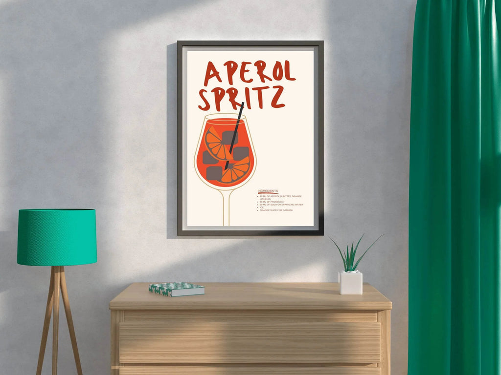 Orange Cocktail Wall Art - beink online art store