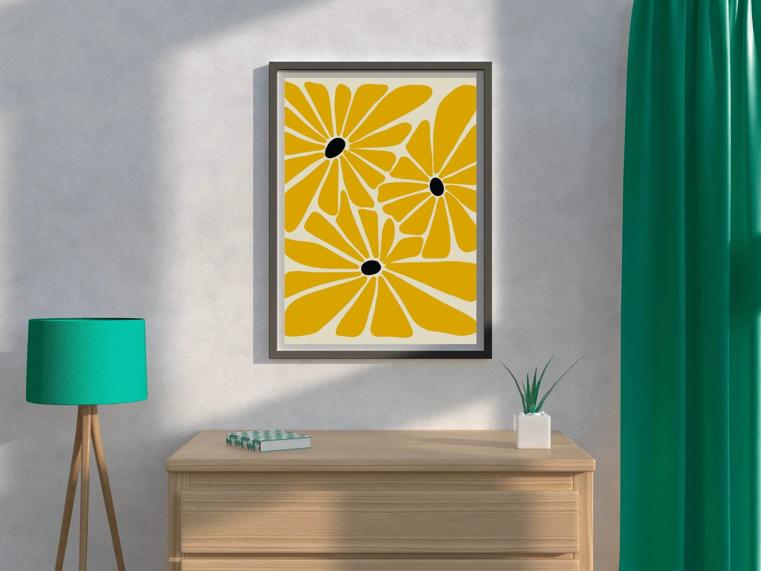Yellow Mustard Flower Daisies ArtWork - beink online art store
