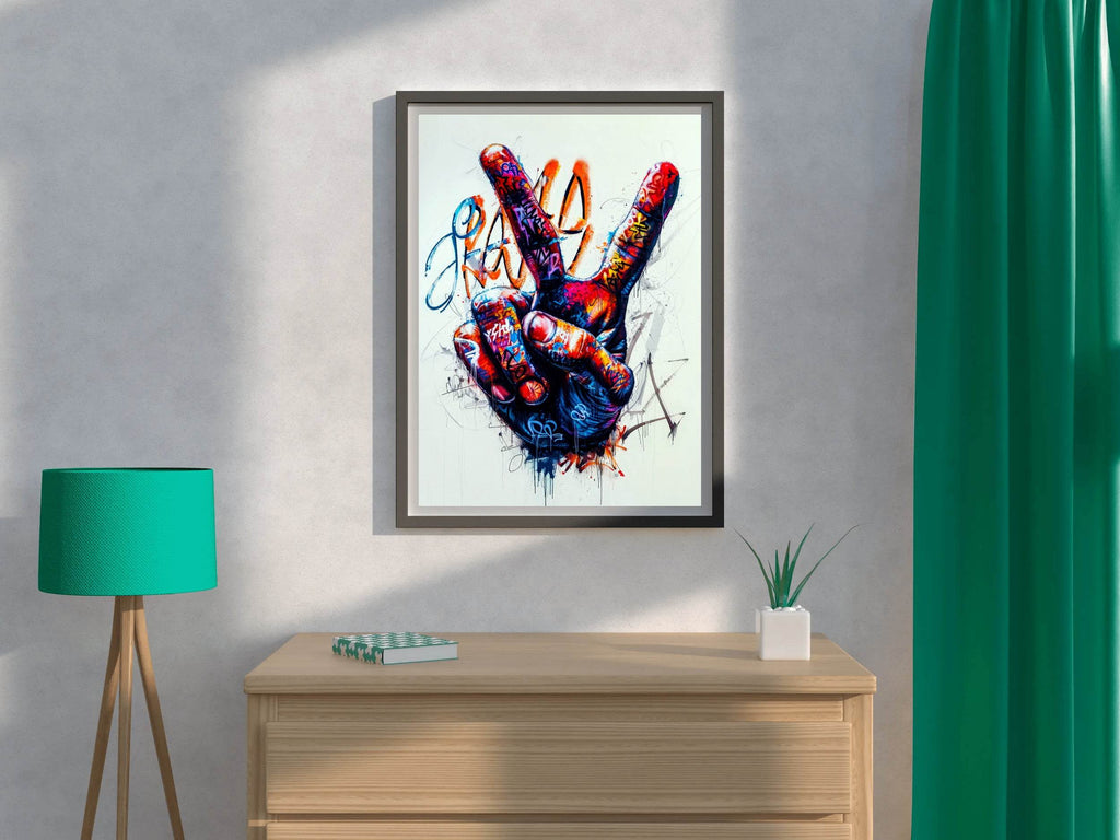 Peace Sign Graffiti Wall Art - beink online art store