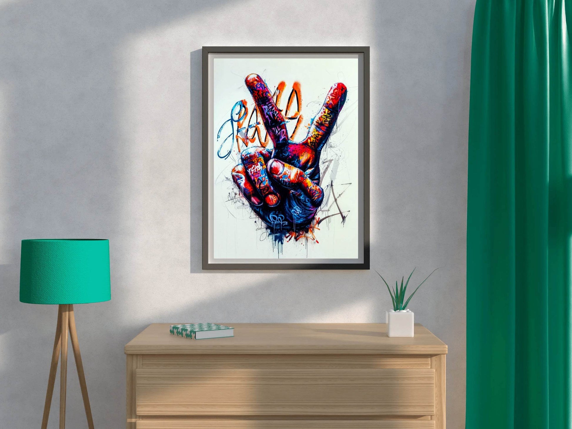 Peace Sign Graffiti Wall Art - beink online art store