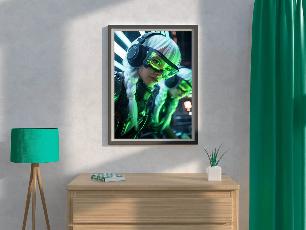 Cyberpunk Warrior Girls Wall Art - beink online art store