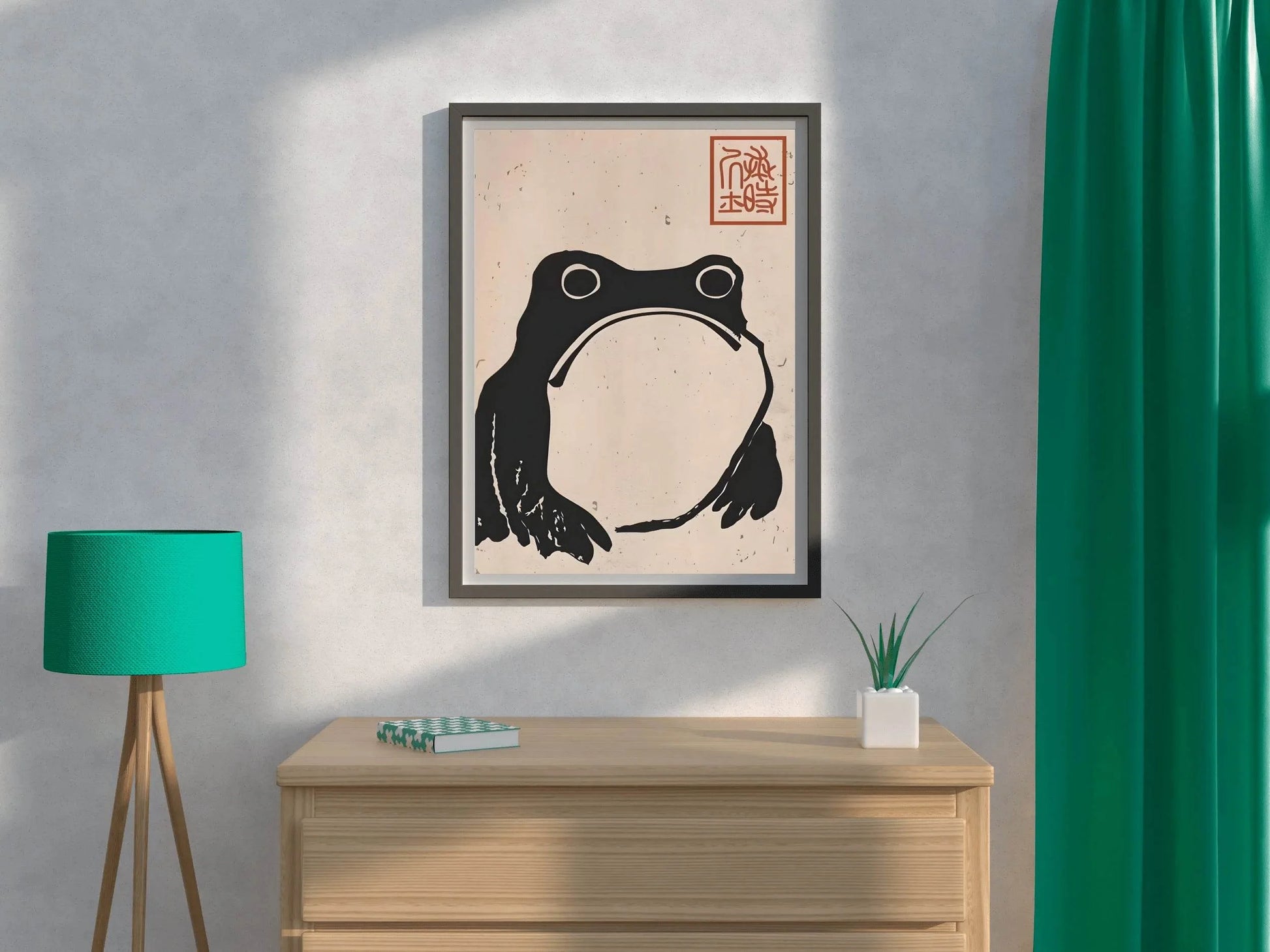 Sumo Black Hoji Frog Modern Wall Art - beink online art store