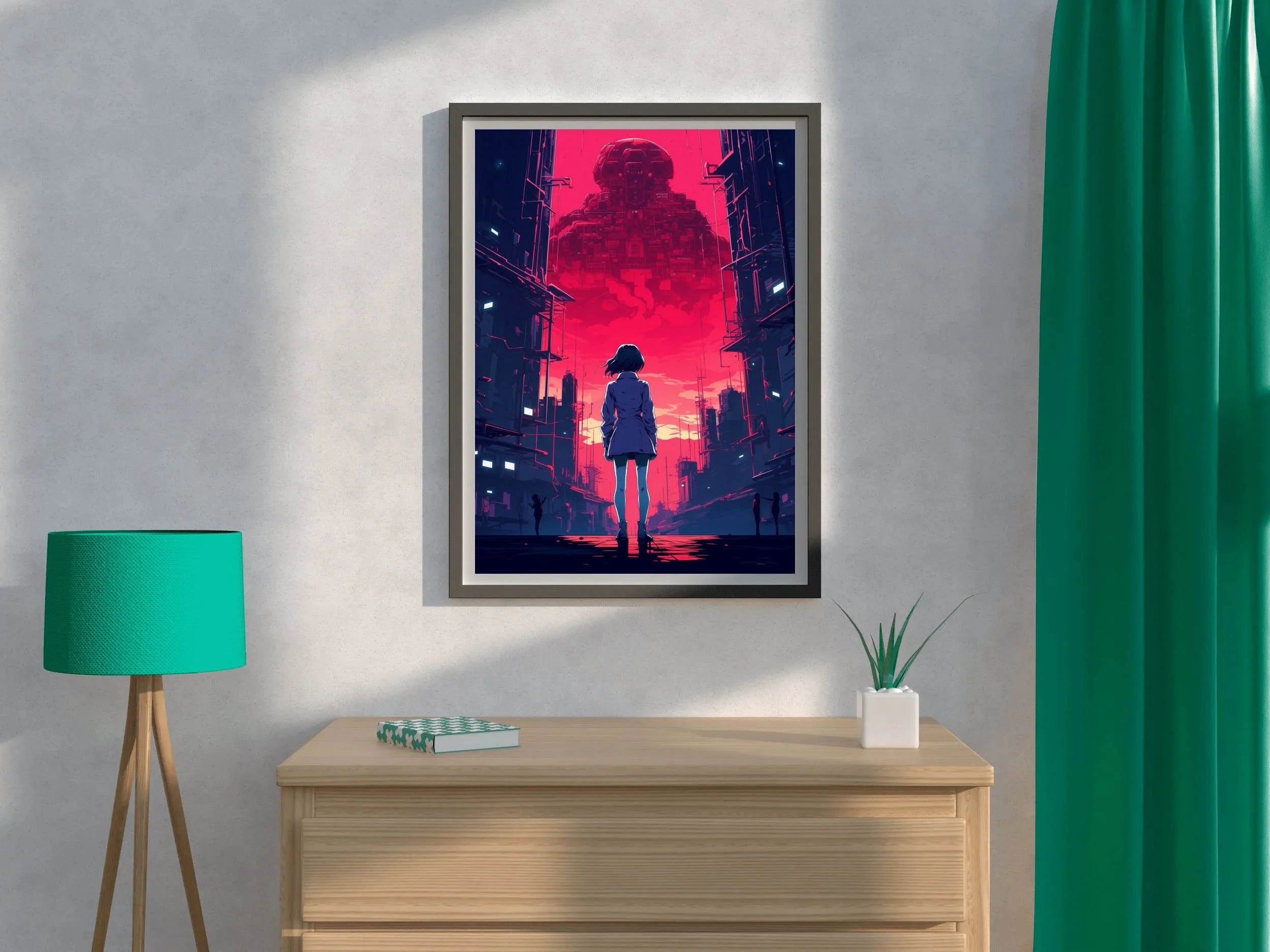 Anime Girl Standing in a Dark Alley Wall Art - beink online art store