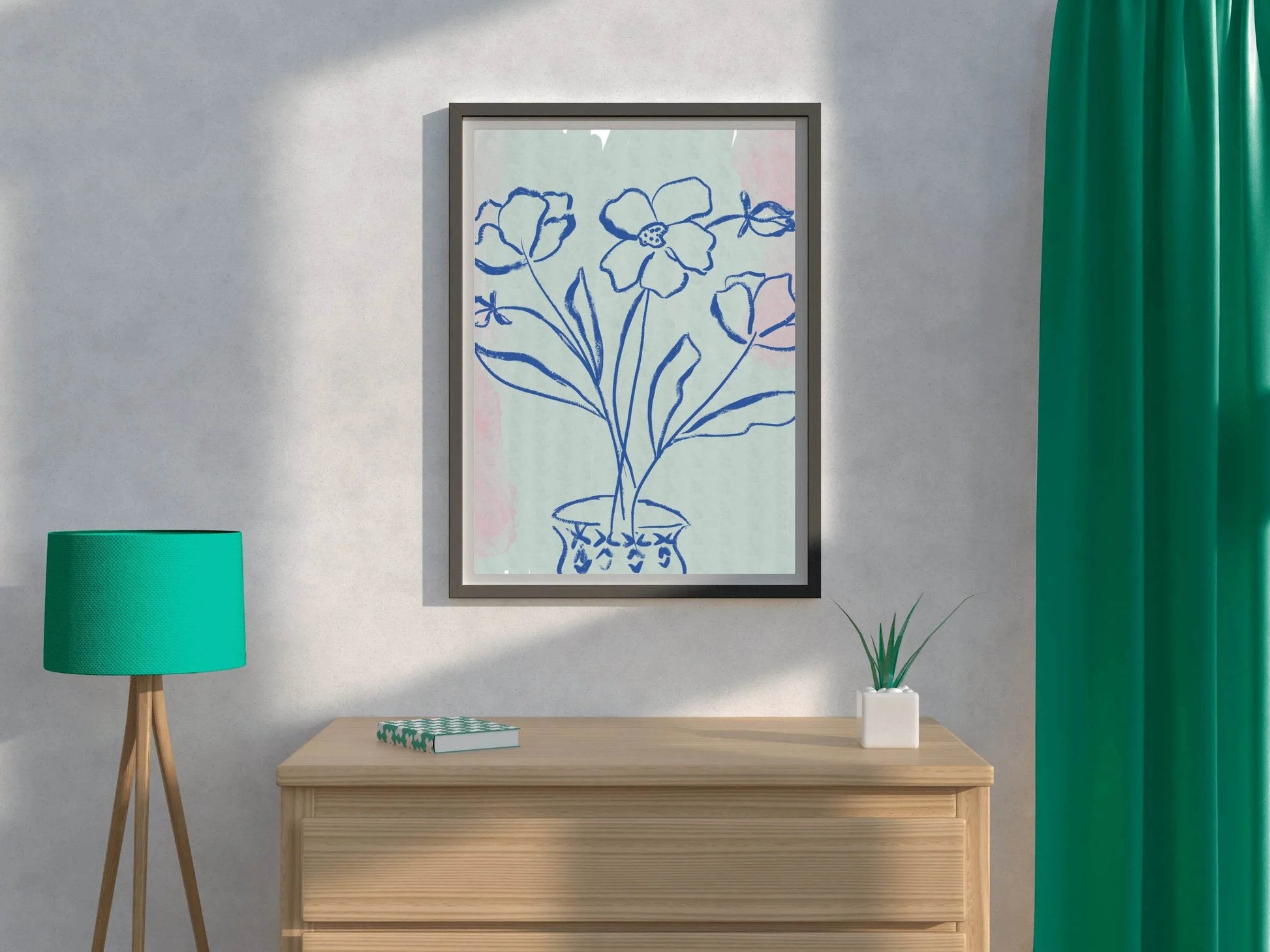 Blue Orchid Flowers in A Vase Wall Art - beink online art store