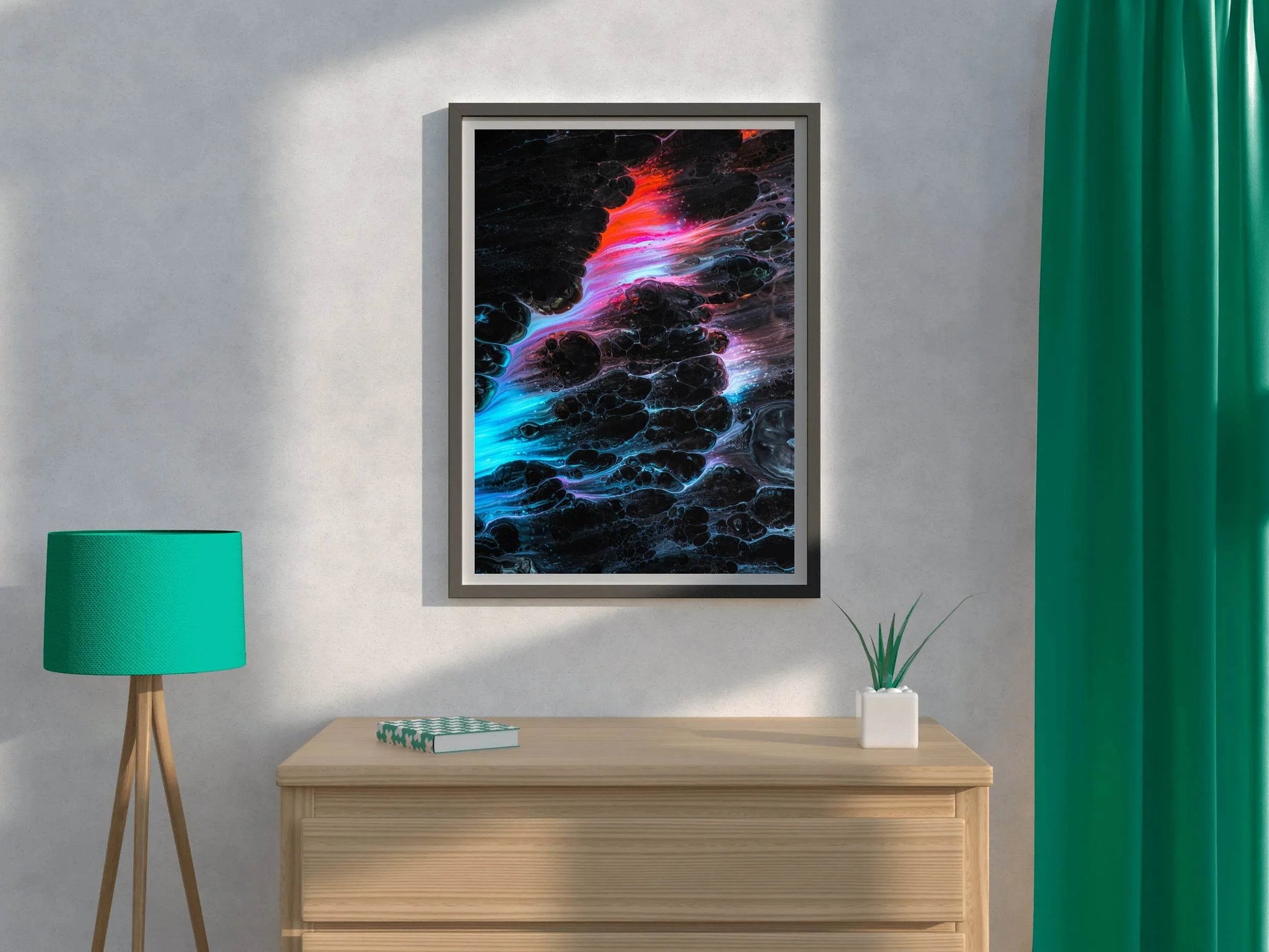 Dark Color Night View on Brush Strokes Abstract Wall Art - beink online art store