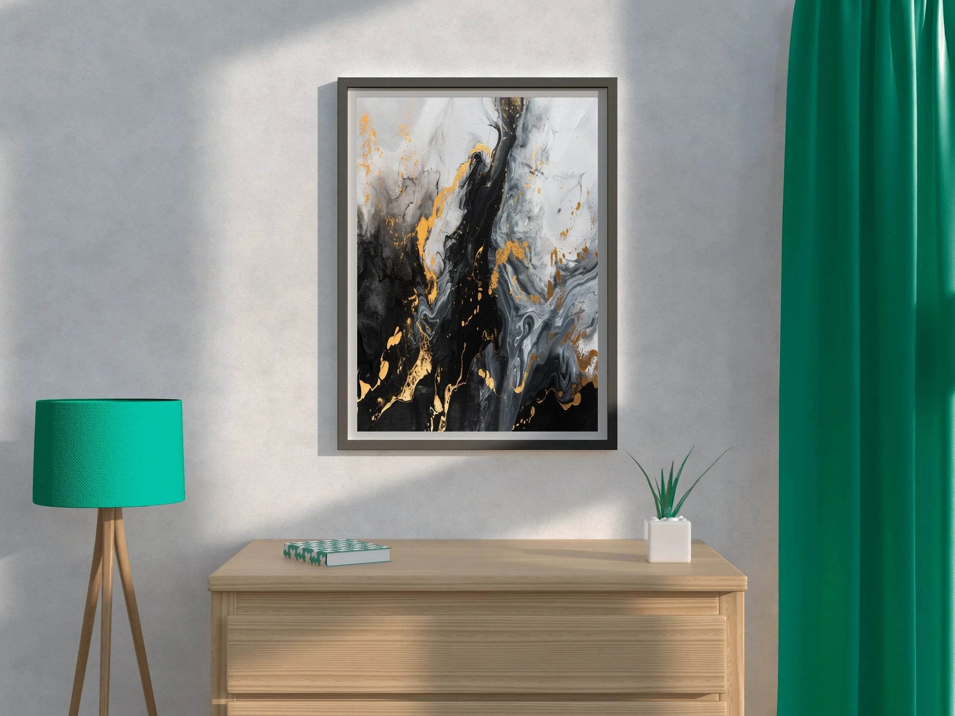 Mixed Black White And Gold Marble Wall Art - beink online art store