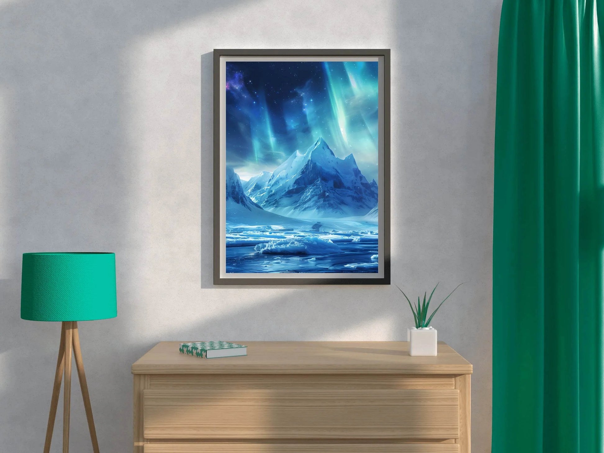 Majestic Mountain Breathtaking Northern lights in a polar landscape Wall Art - beink online art store