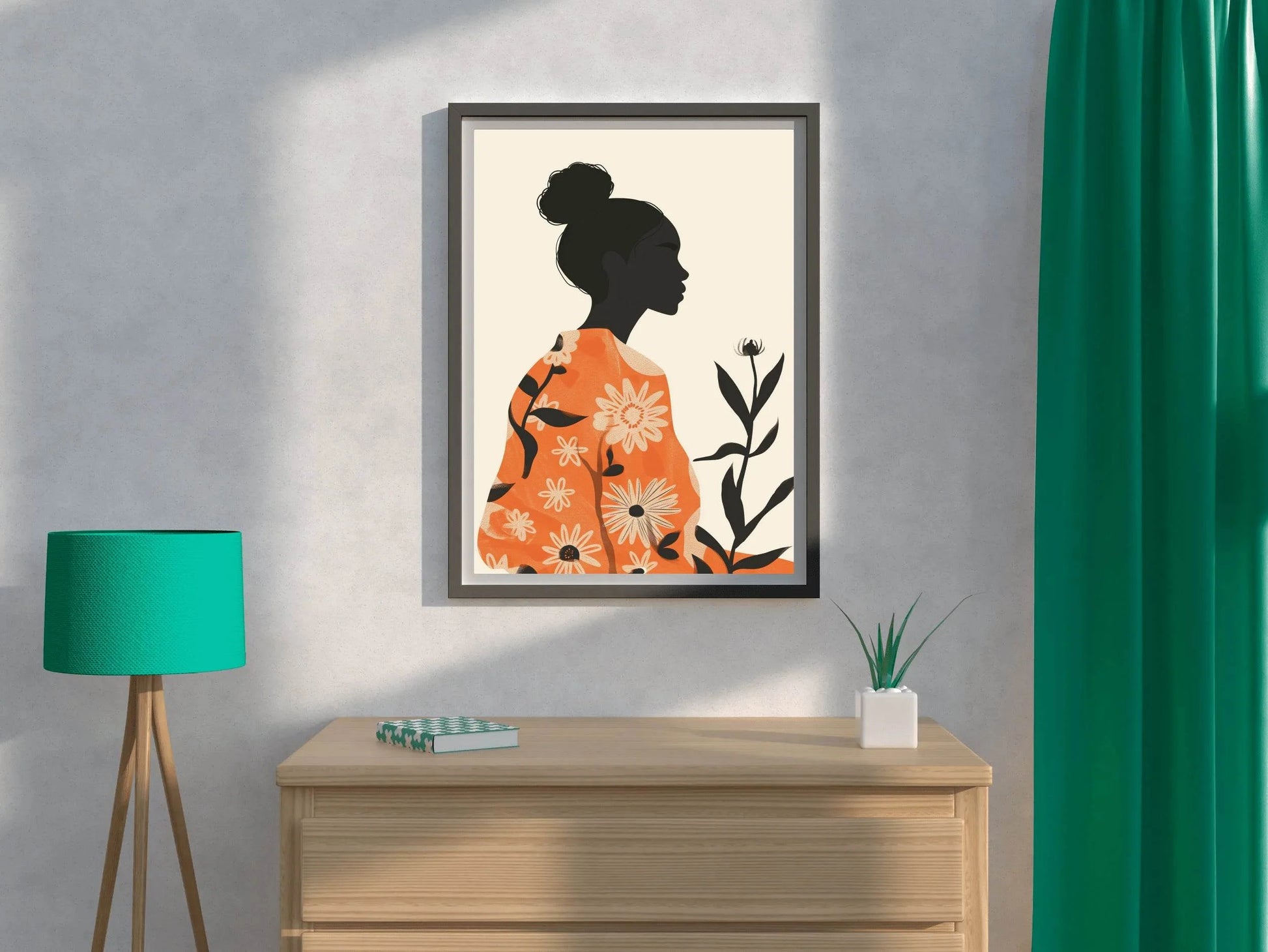 Branch of A Plant in The Hand of A Black Woman Wall Art - beink online art store