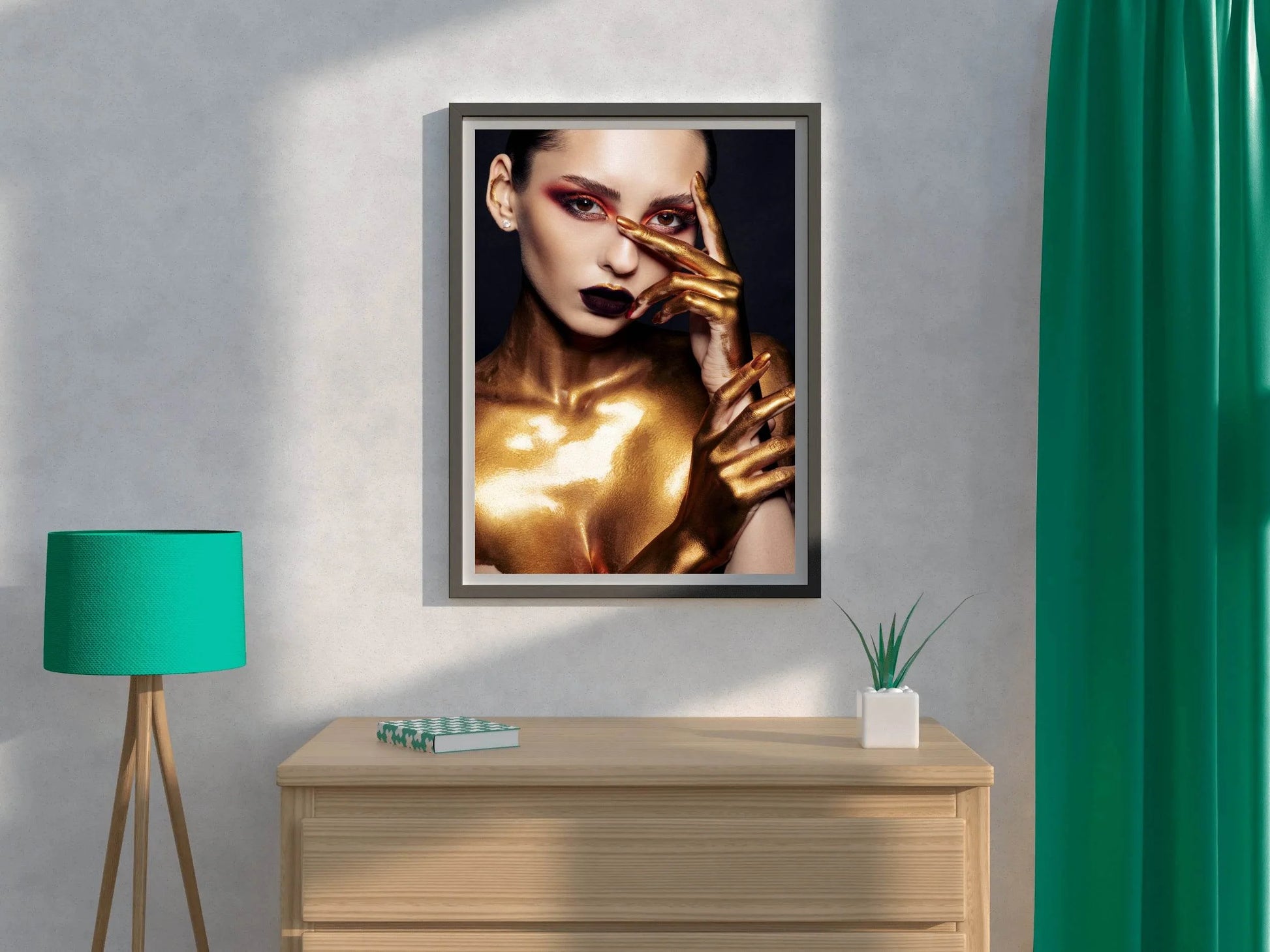 Golden Bust Of A Woman Wall Art - beink online art store